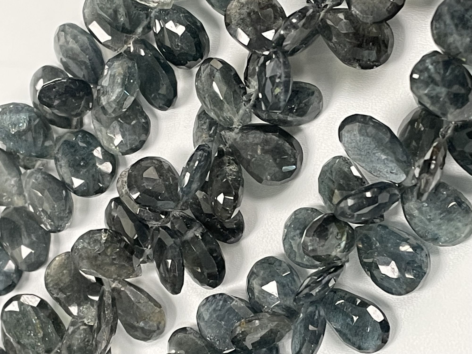 Moss Aquamarine Pear Faceted