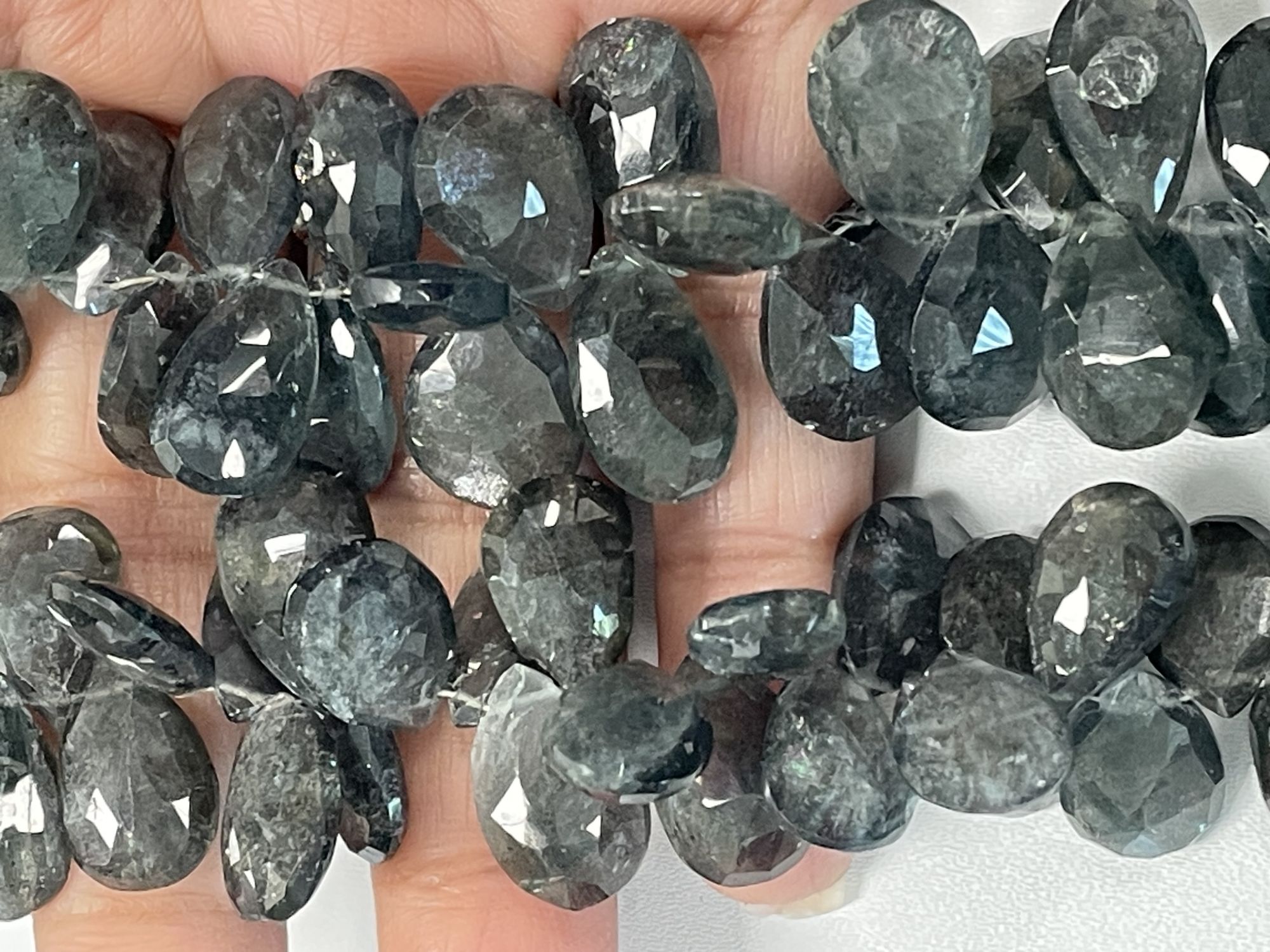 Moss Aquamarine Pear Faceted