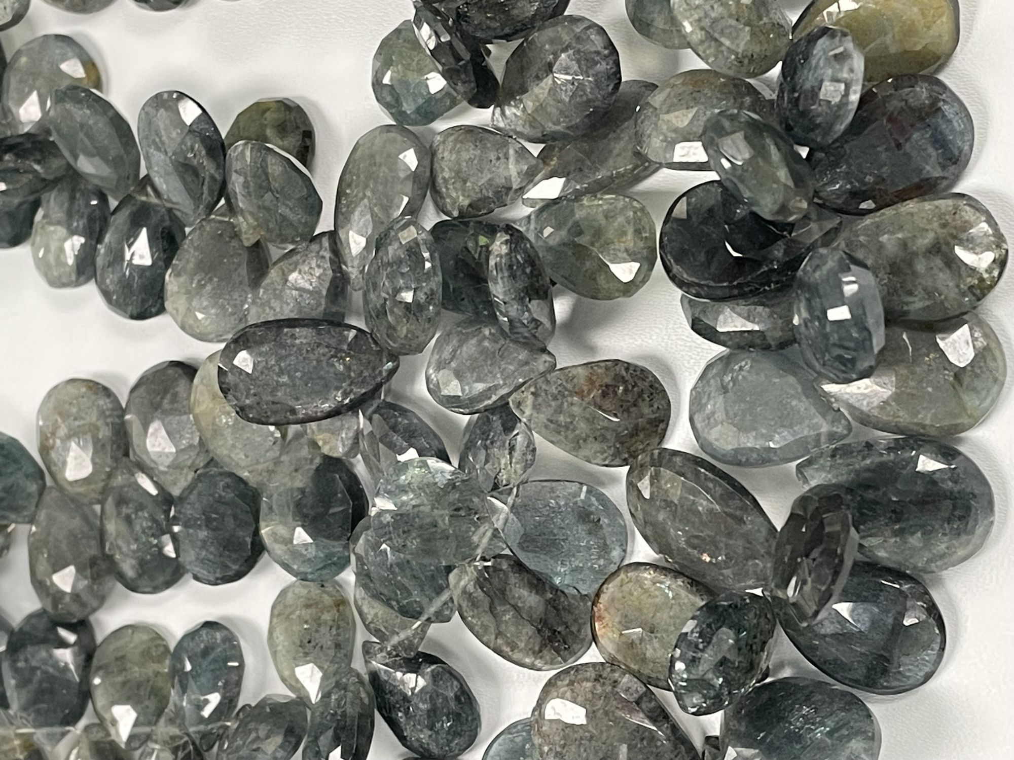 Moss Aquamarine Pear Faceted