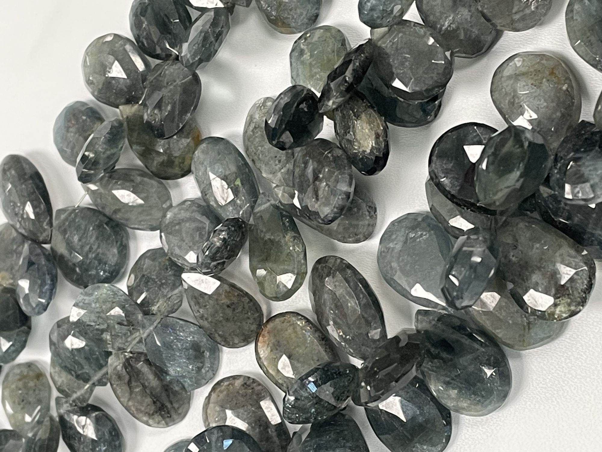 Moss Aquamarine Pear Faceted