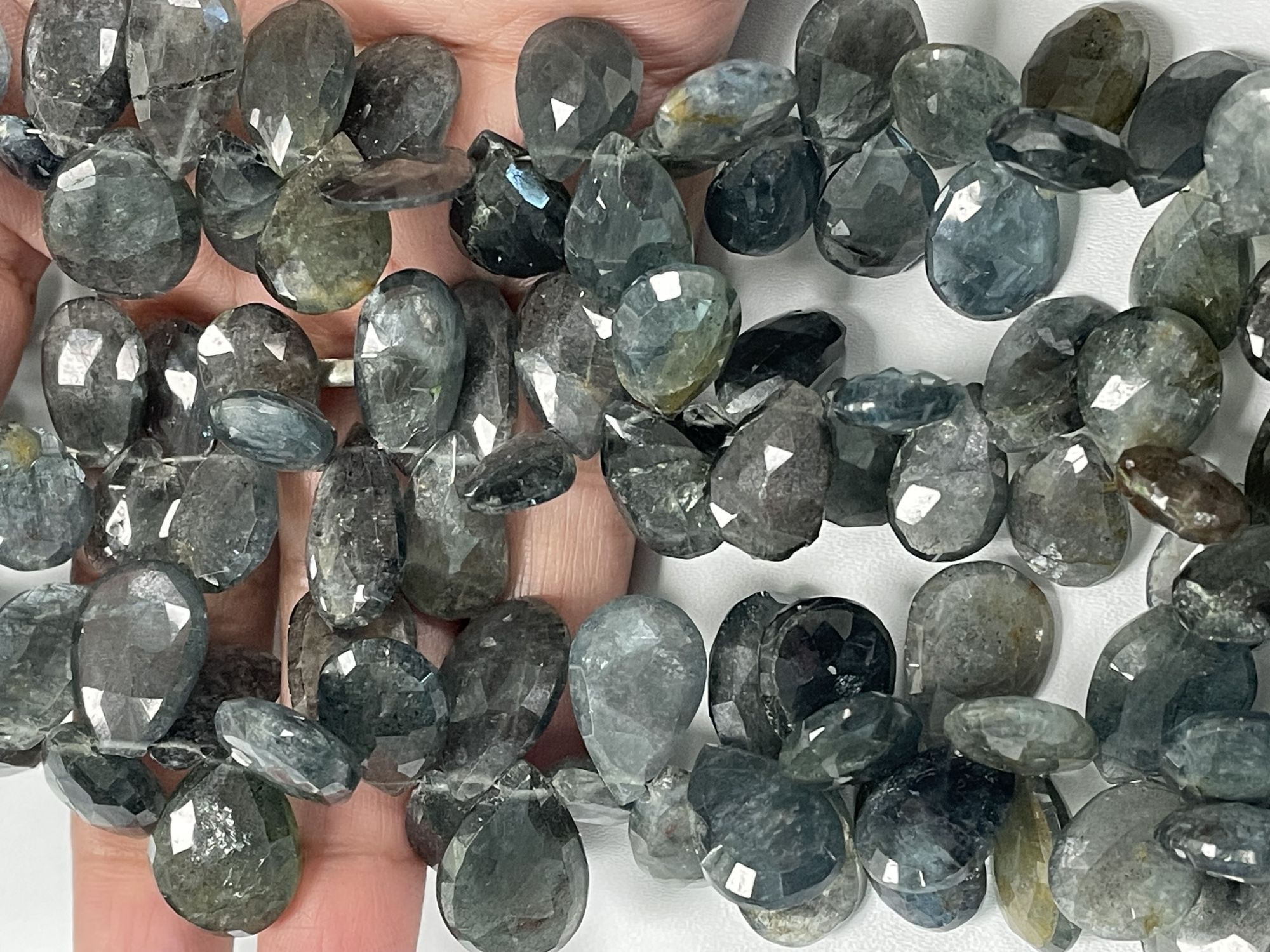 Moss Aquamarine Pear Faceted