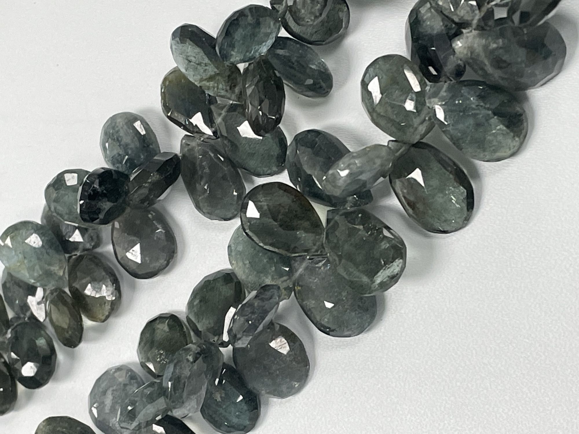 Moss Aquamarine Pear Faceted