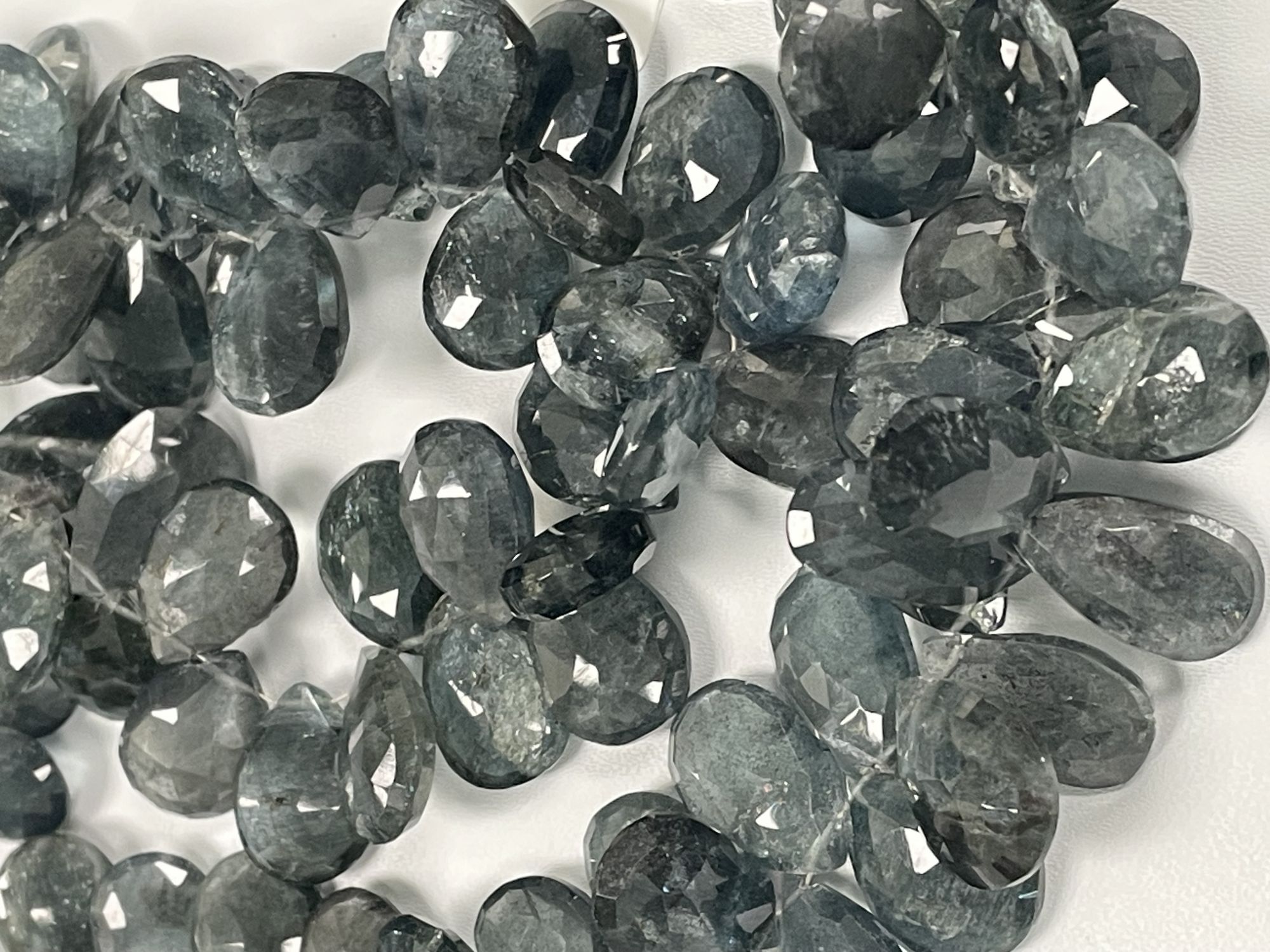 Moss Aquamarine Pear Faceted