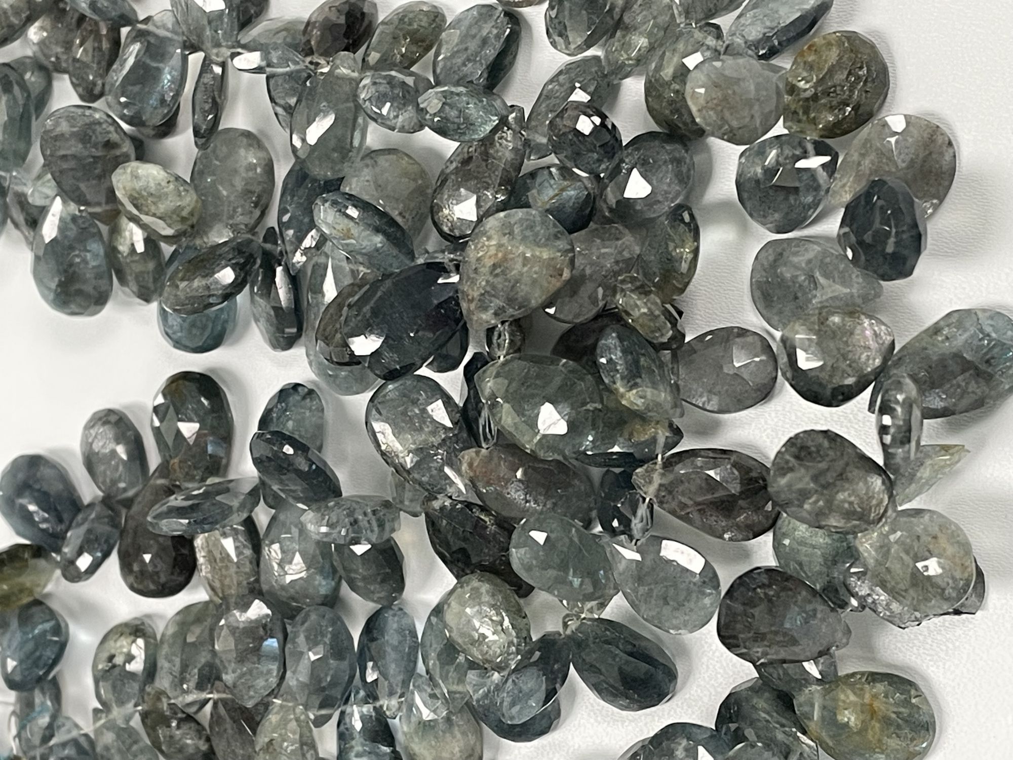 Moss Aquamarine Pear Faceted