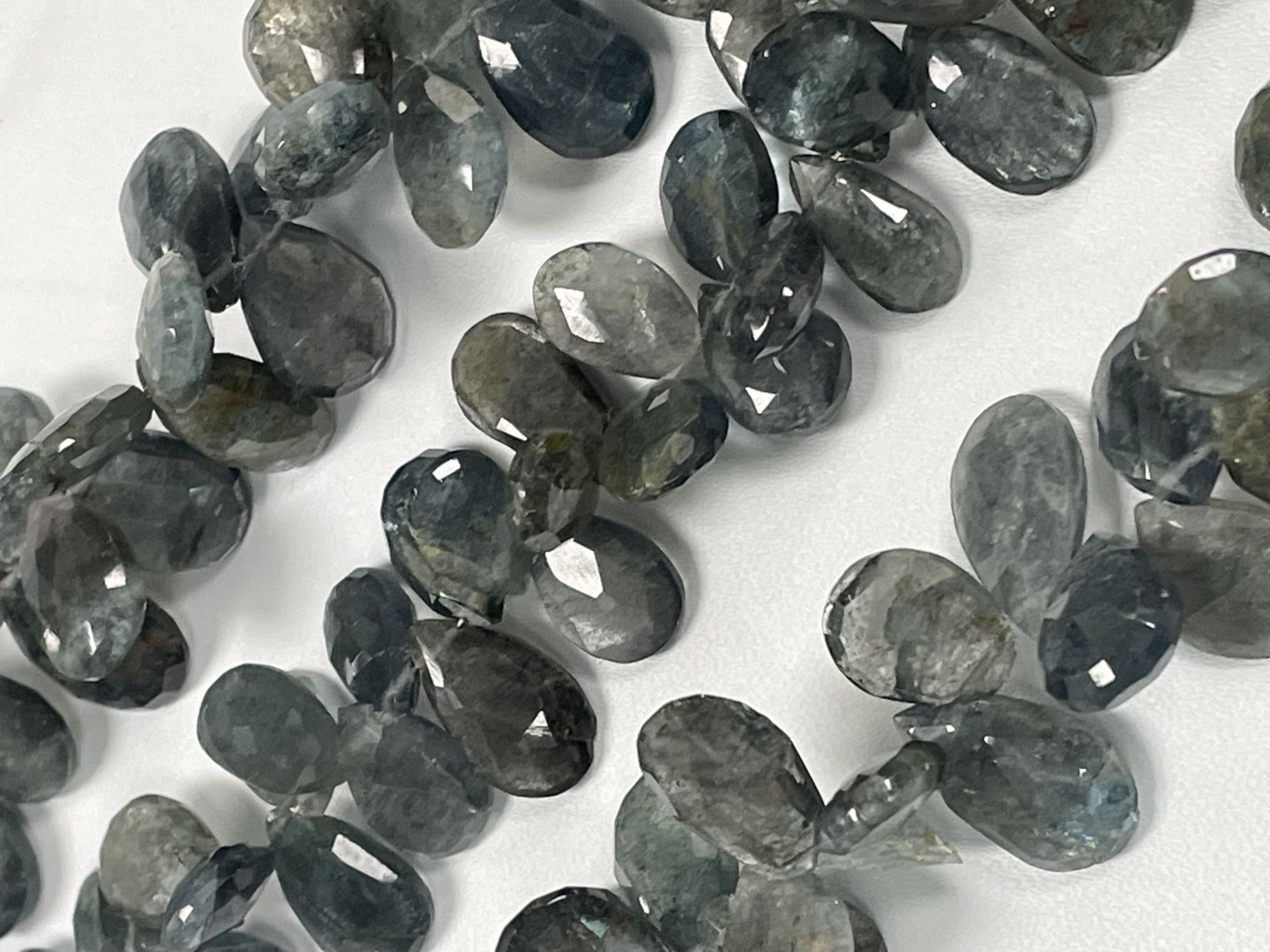 Moss Aquamarine Pear Faceted