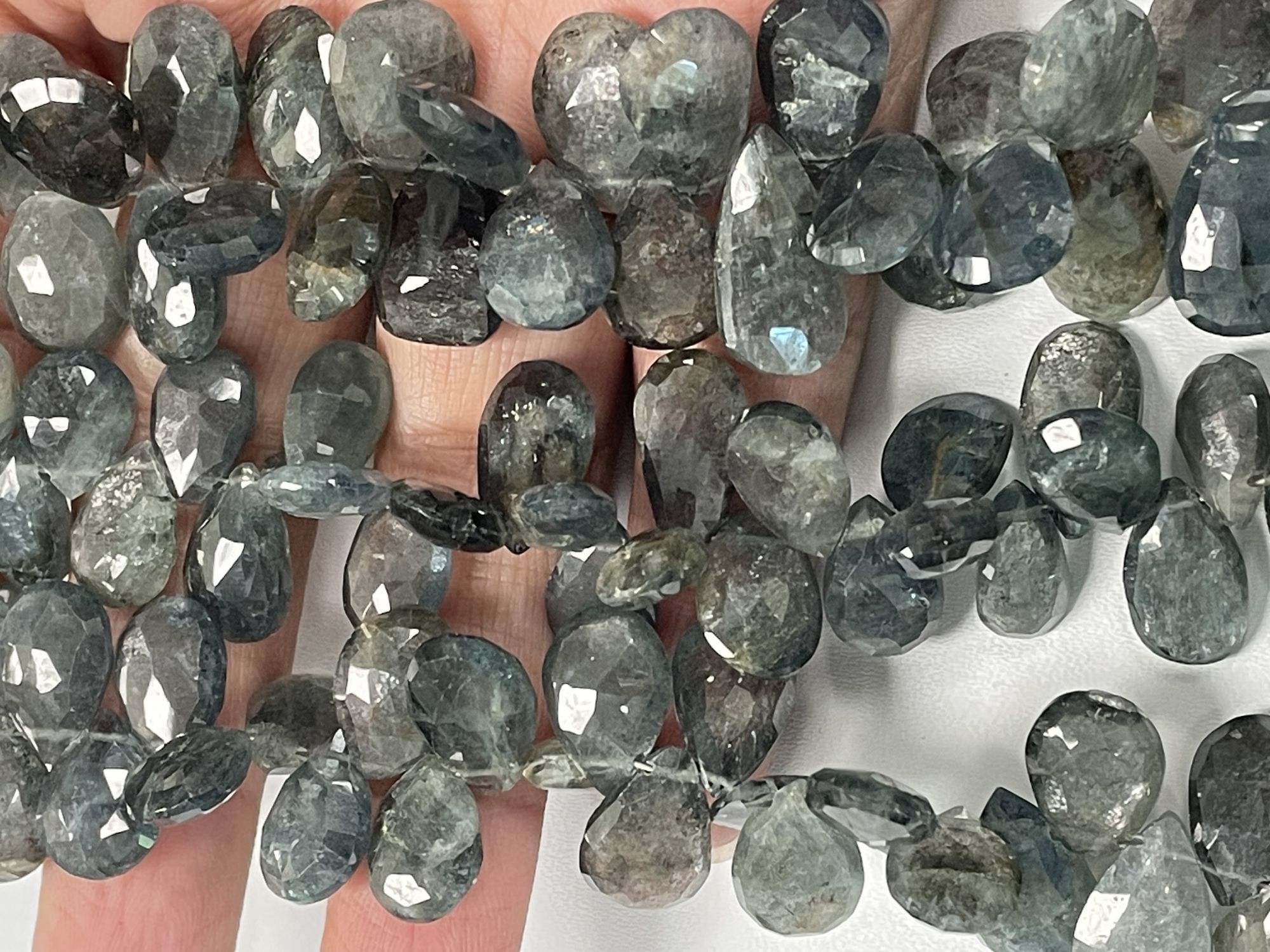 Moss Aquamarine Pear Faceted