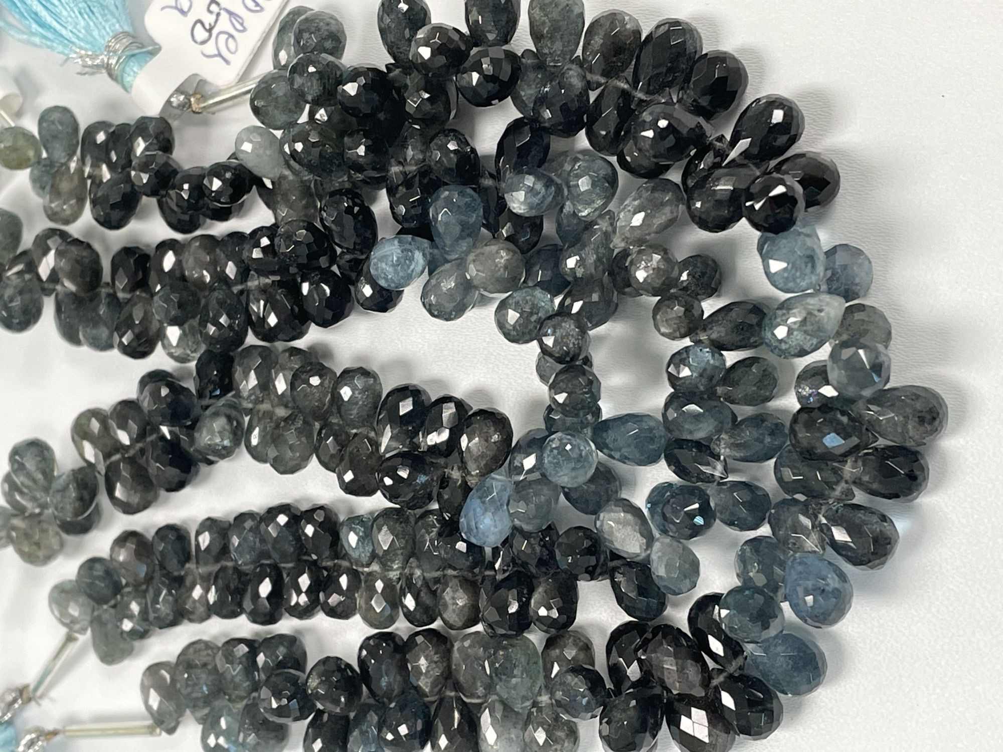 Moss Aquamarine Drop Faceted