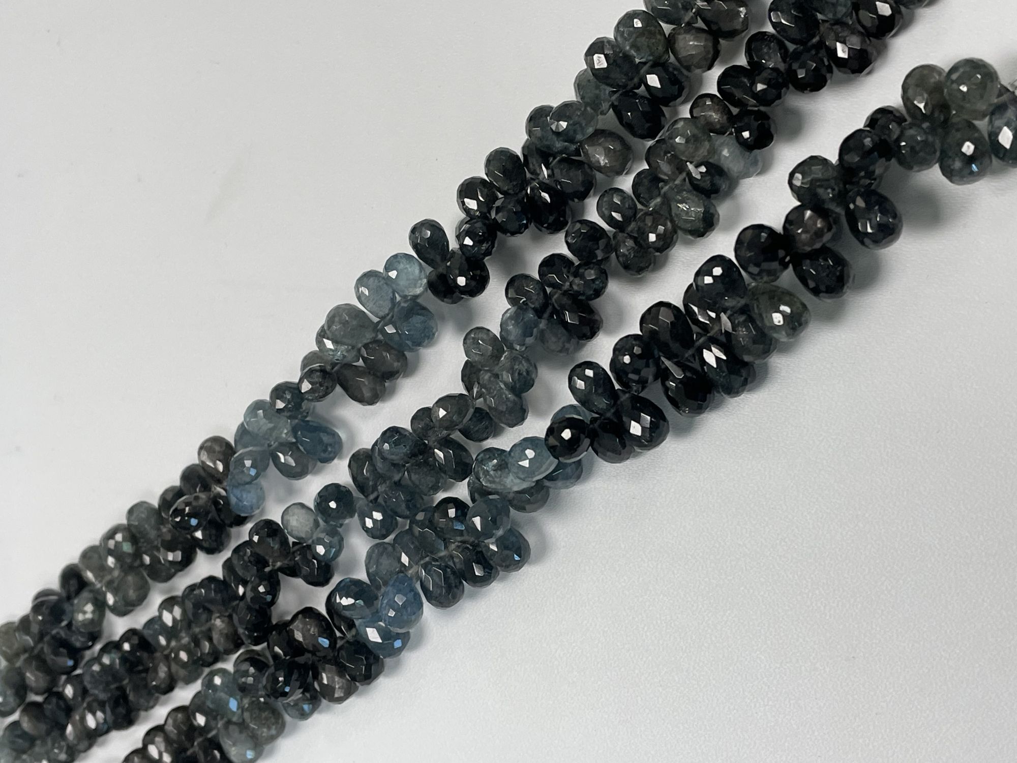 Copper Aquamarine Drop Faceted