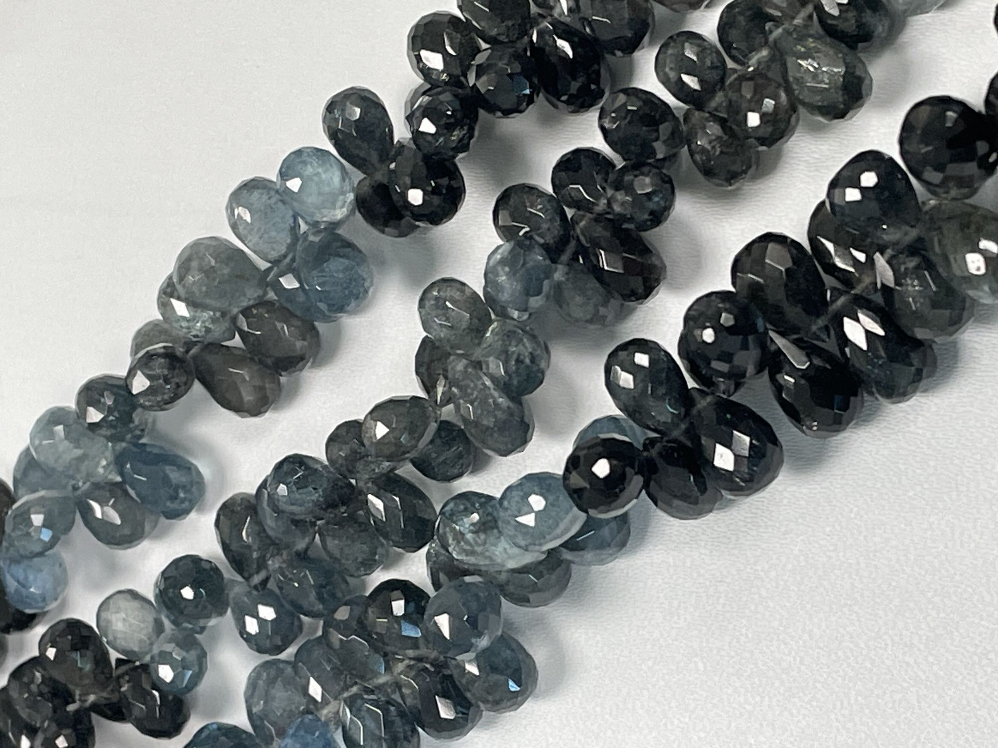 Copper Aquamarine Drop Faceted