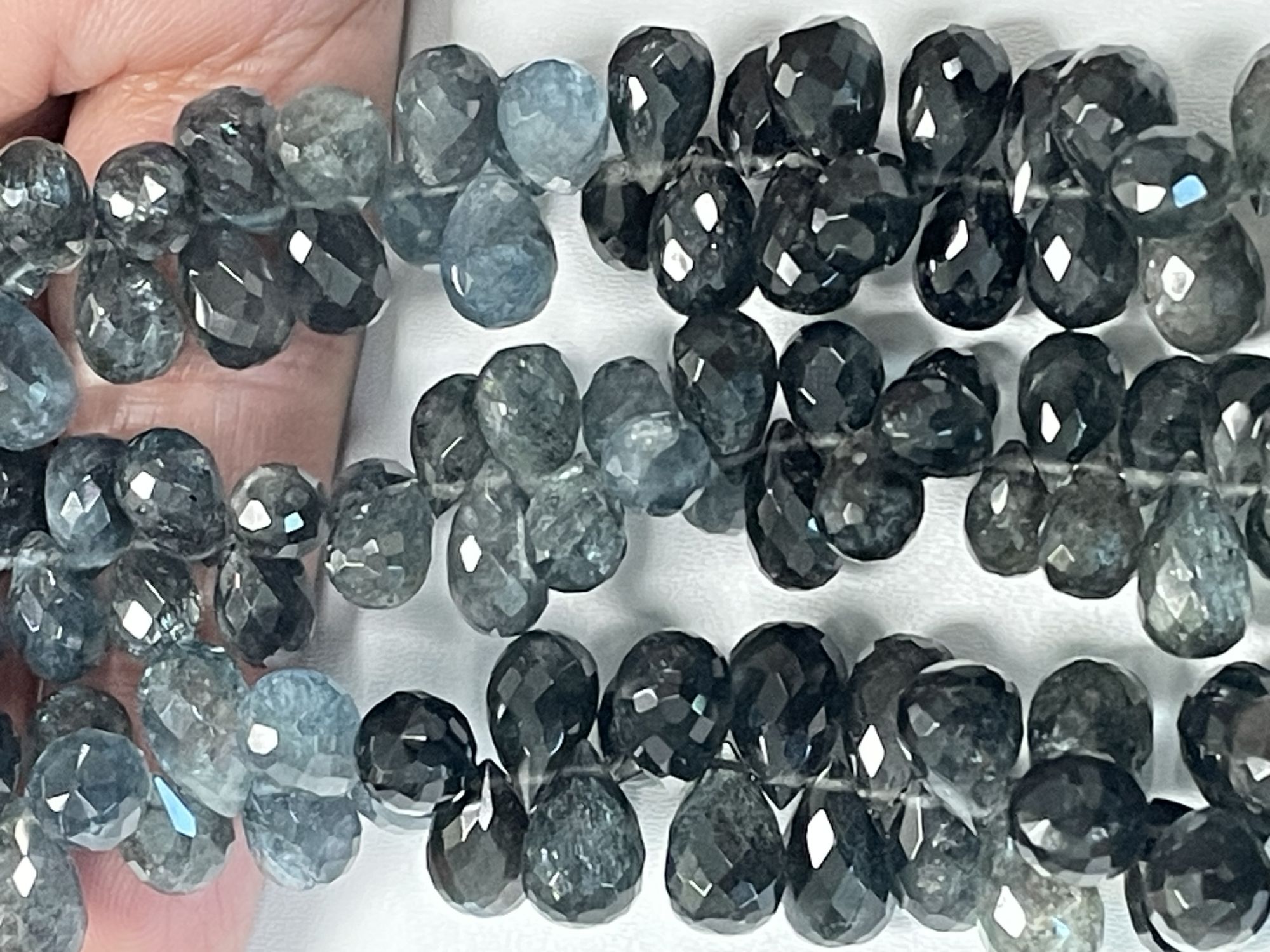 Copper Aquamarine Drop Faceted