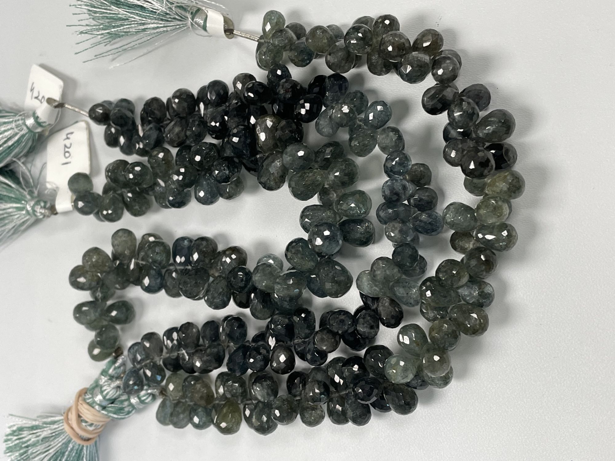 Moss Aquamarine Drop Faceted