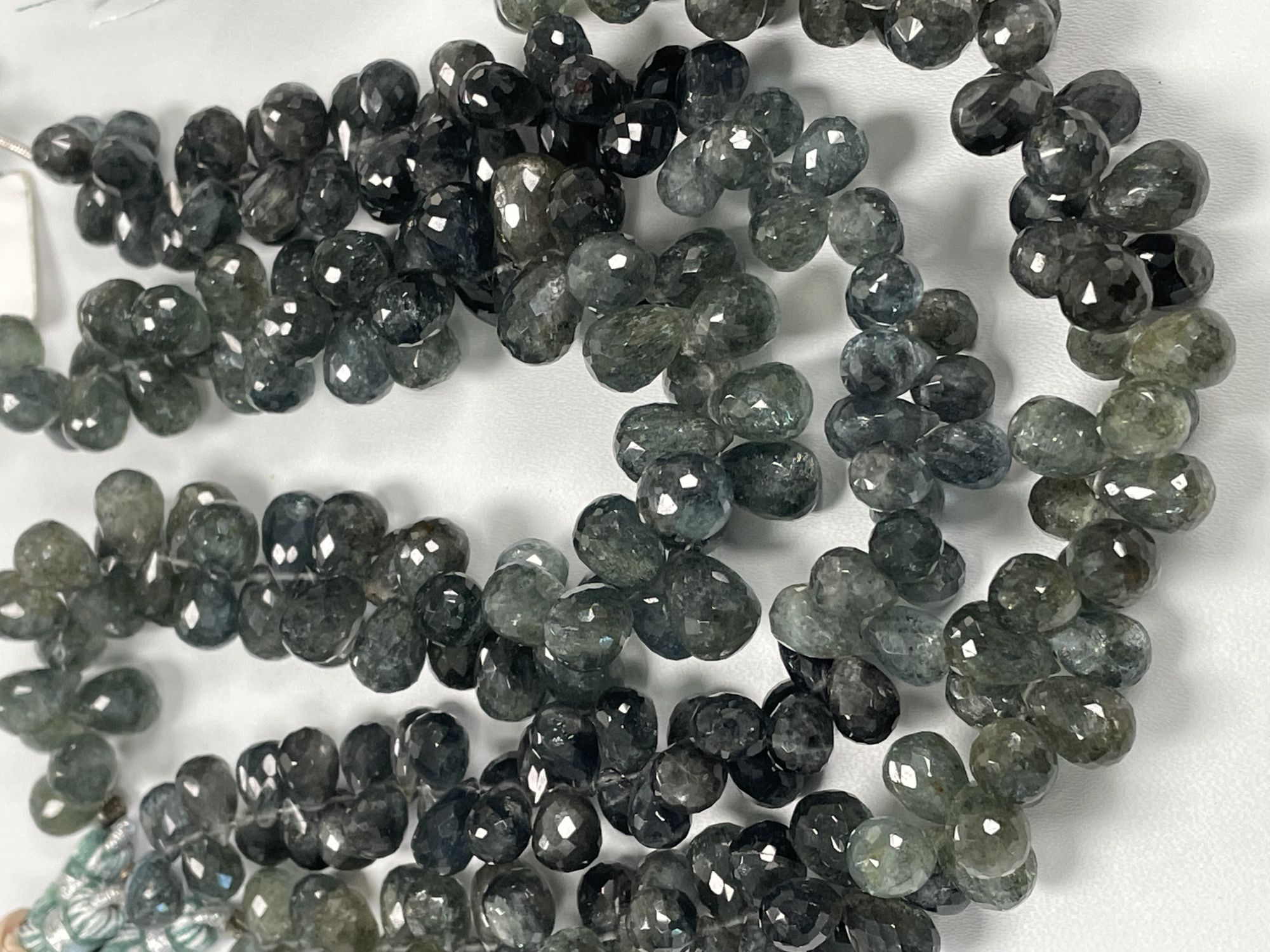 Moss Aquamarine Drop Faceted