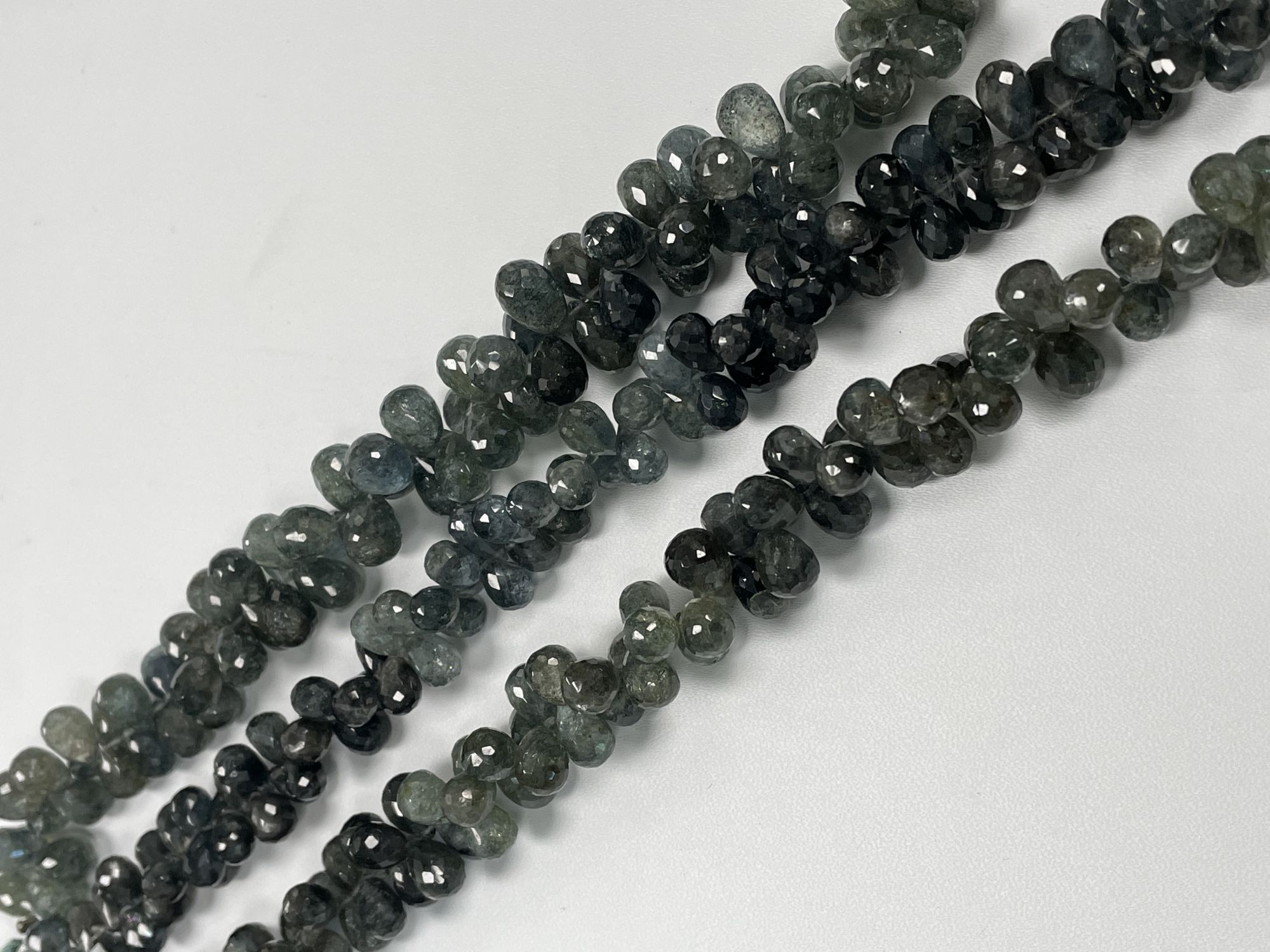 Moss Aquamarine Drop Faceted