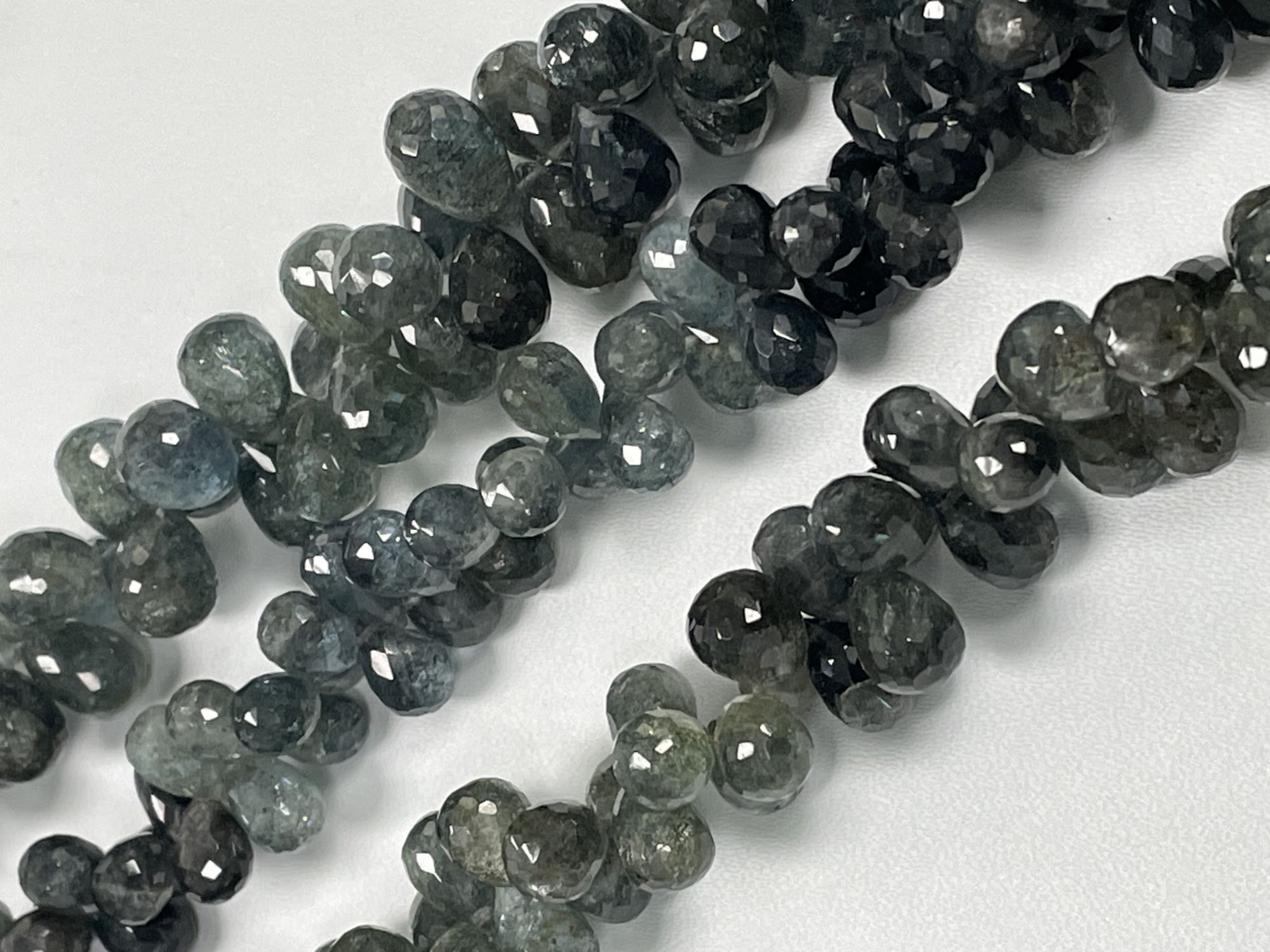 Moss Aquamarine Drop Faceted