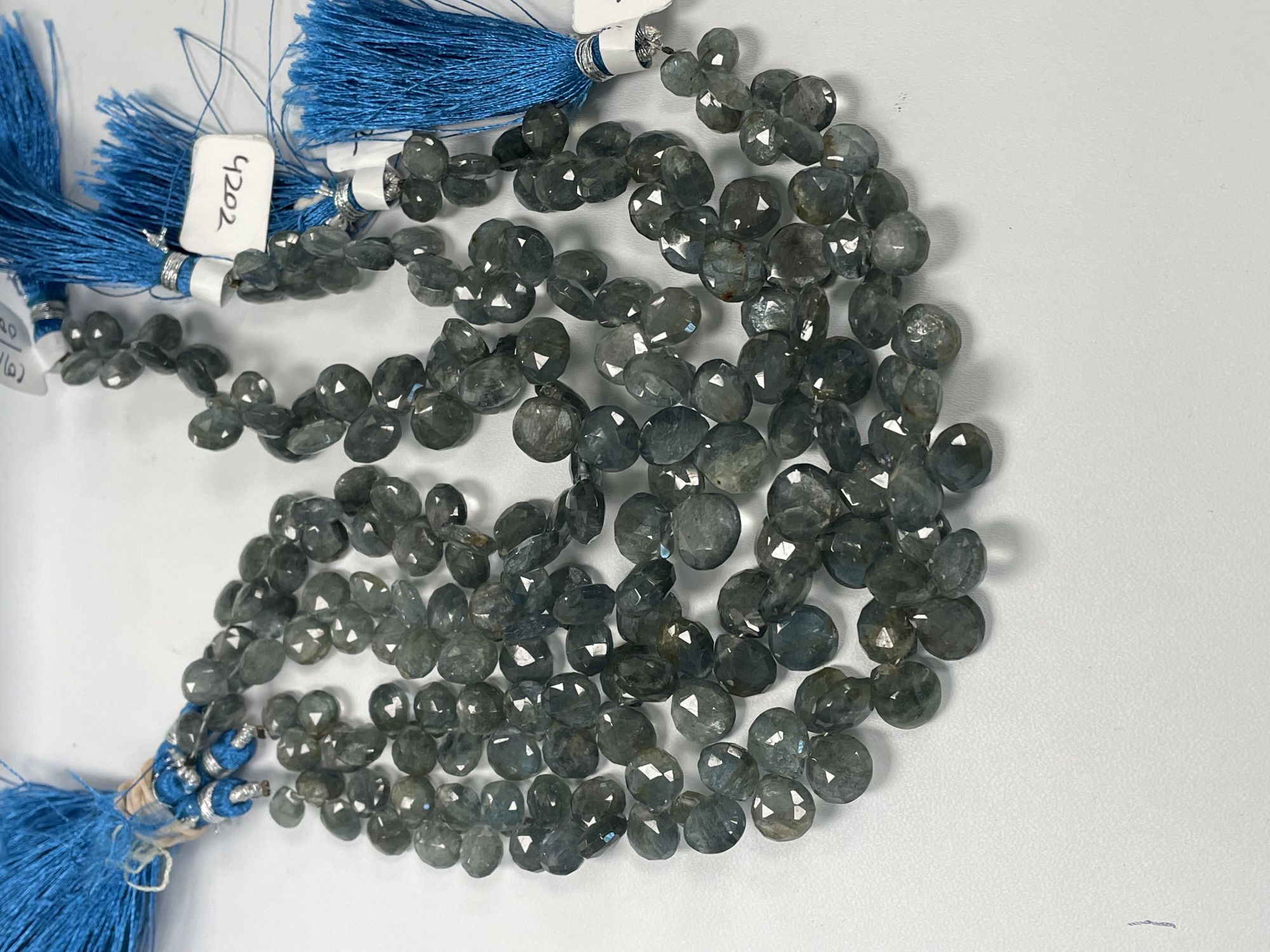 Moss Aquamarine Heart Faceted