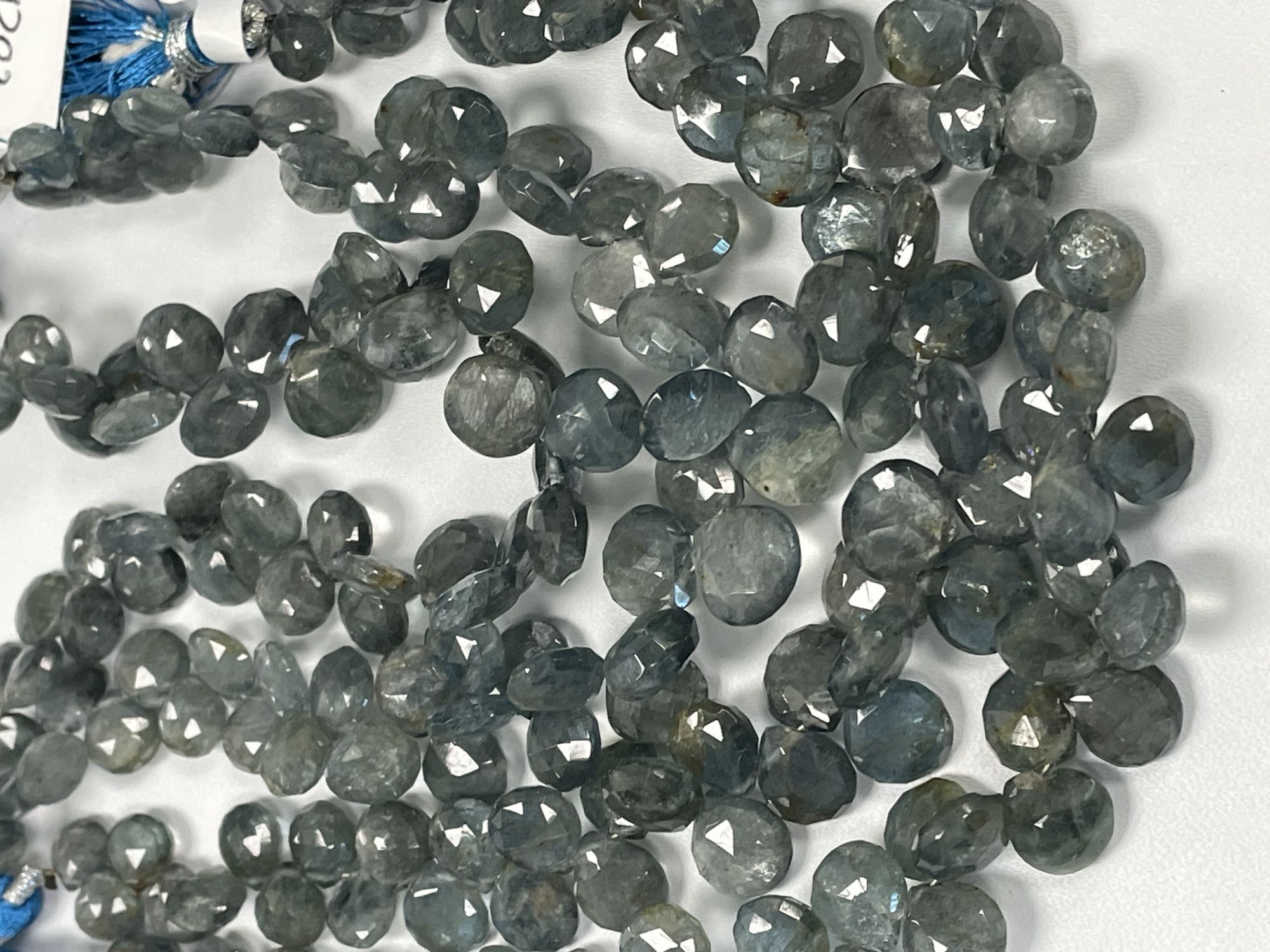 Moss Aquamarine Heart Faceted