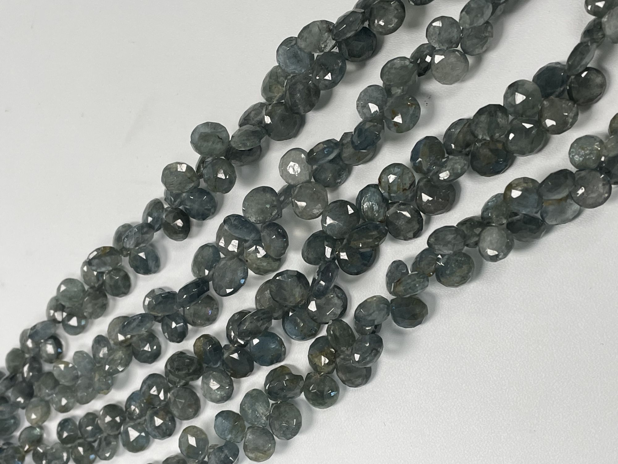 Moss Aquamarine Heart Faceted