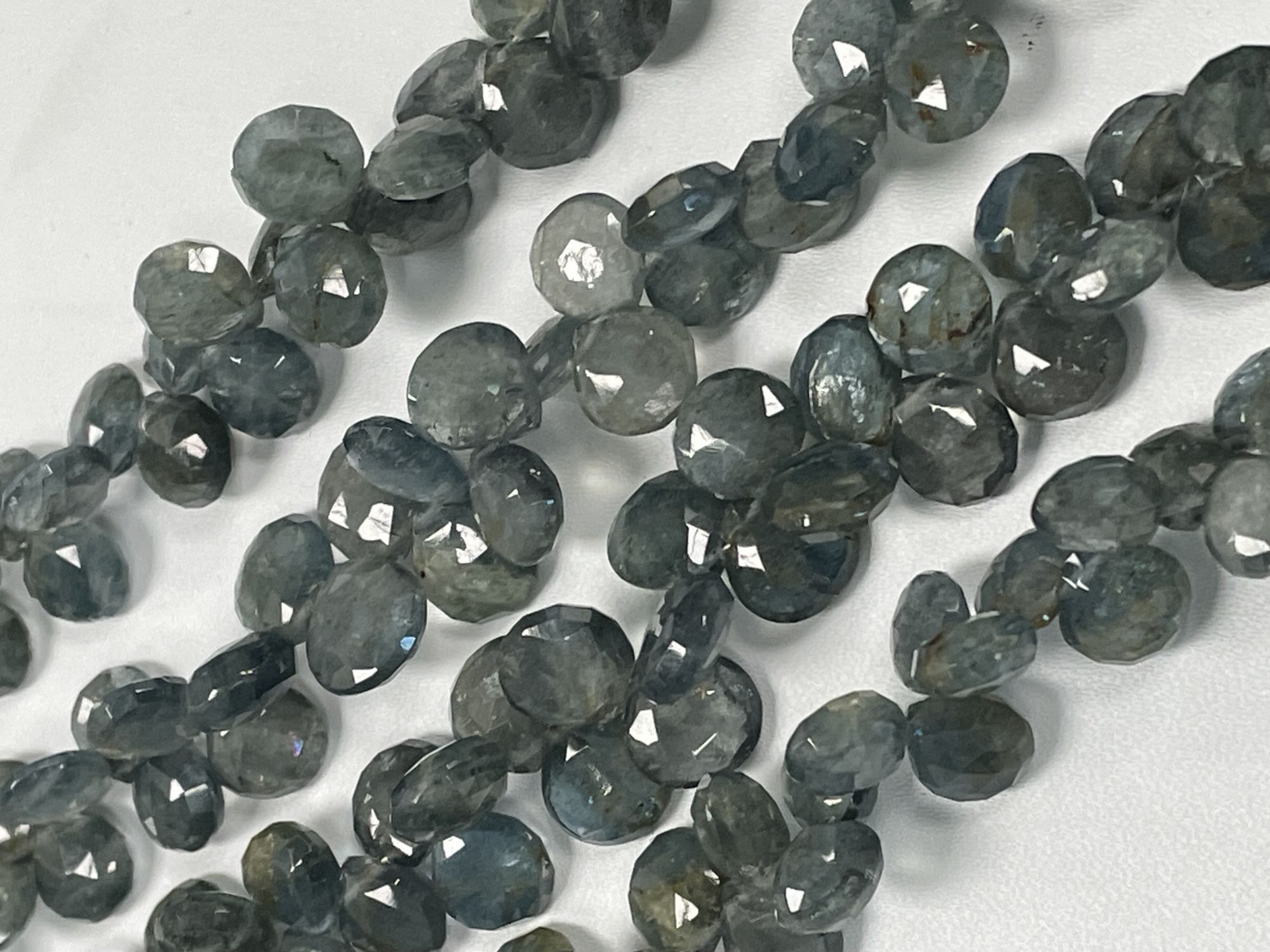 Moss Aquamarine Heart Faceted