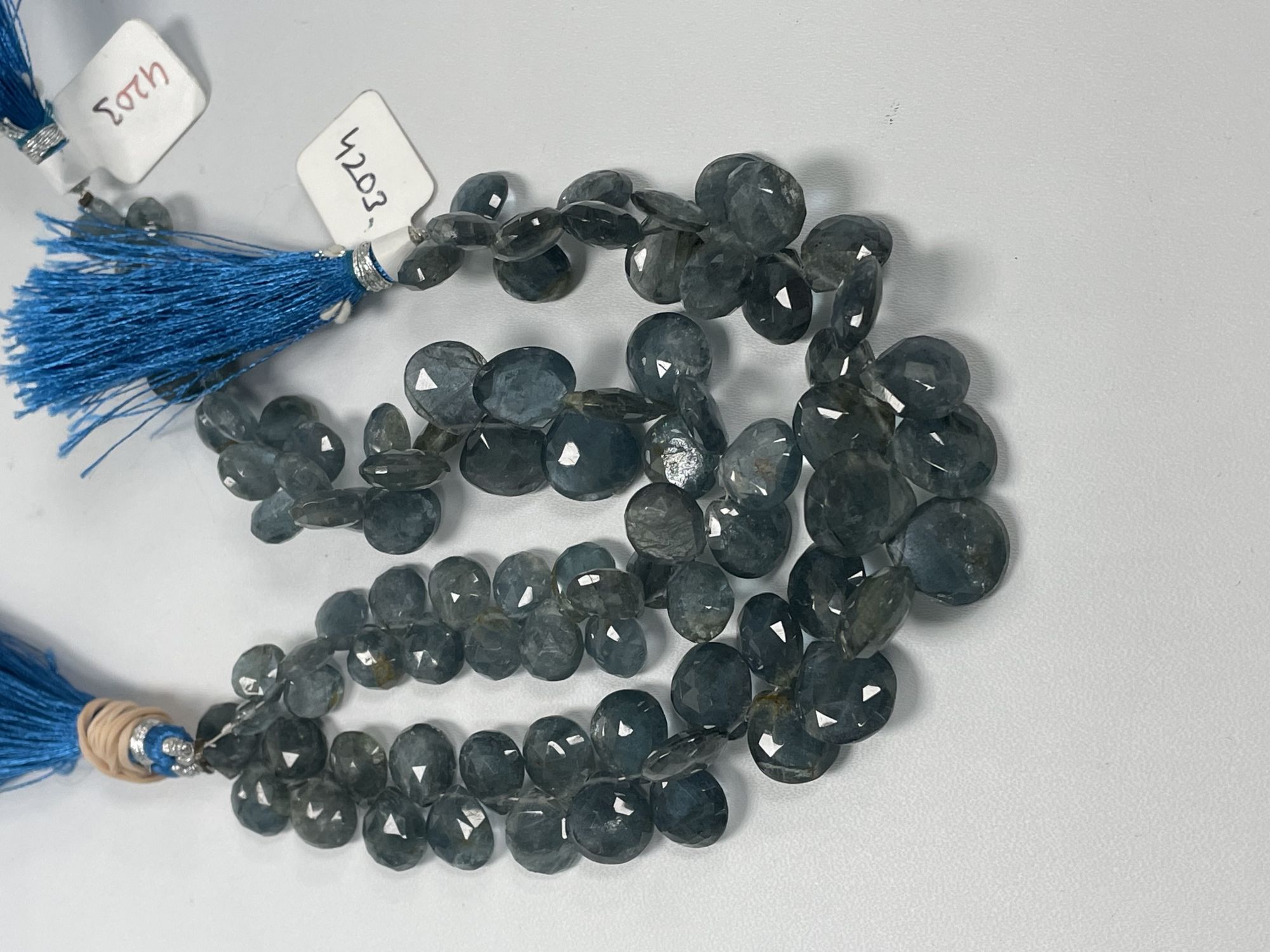 Moss Aquamarine Heart Faceted