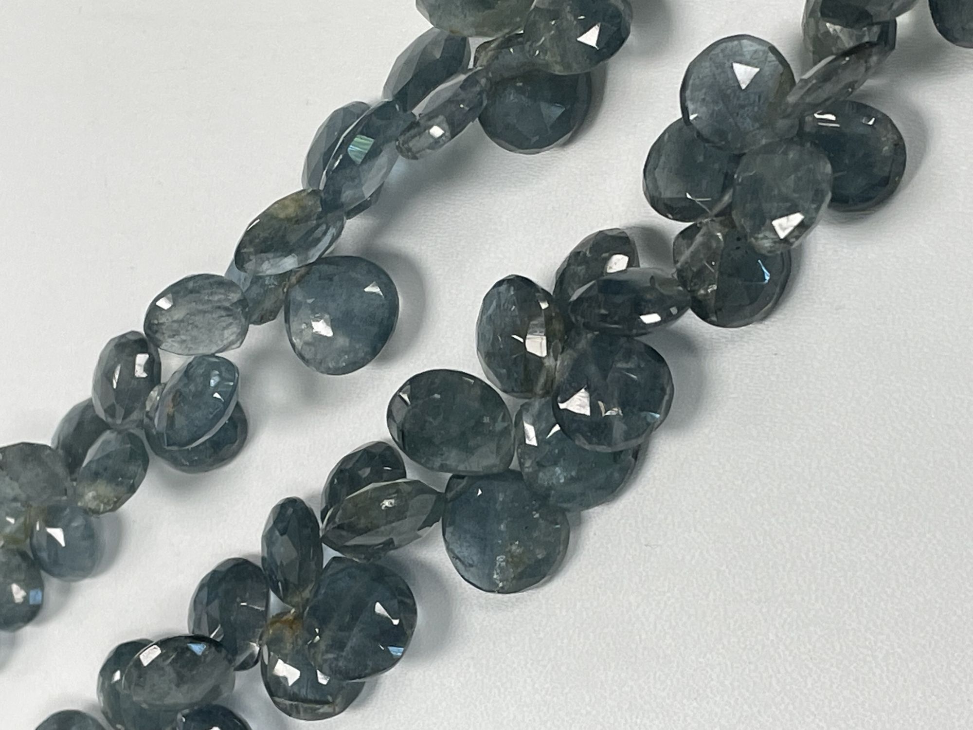 Moss Aquamarine Heart Faceted