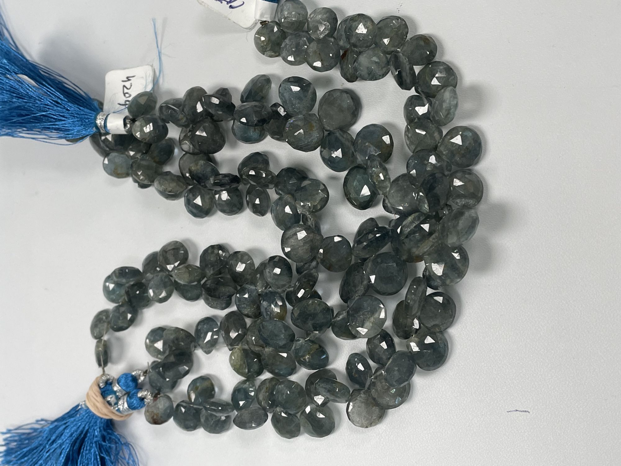 Moss Aquamarine Heart Faceted