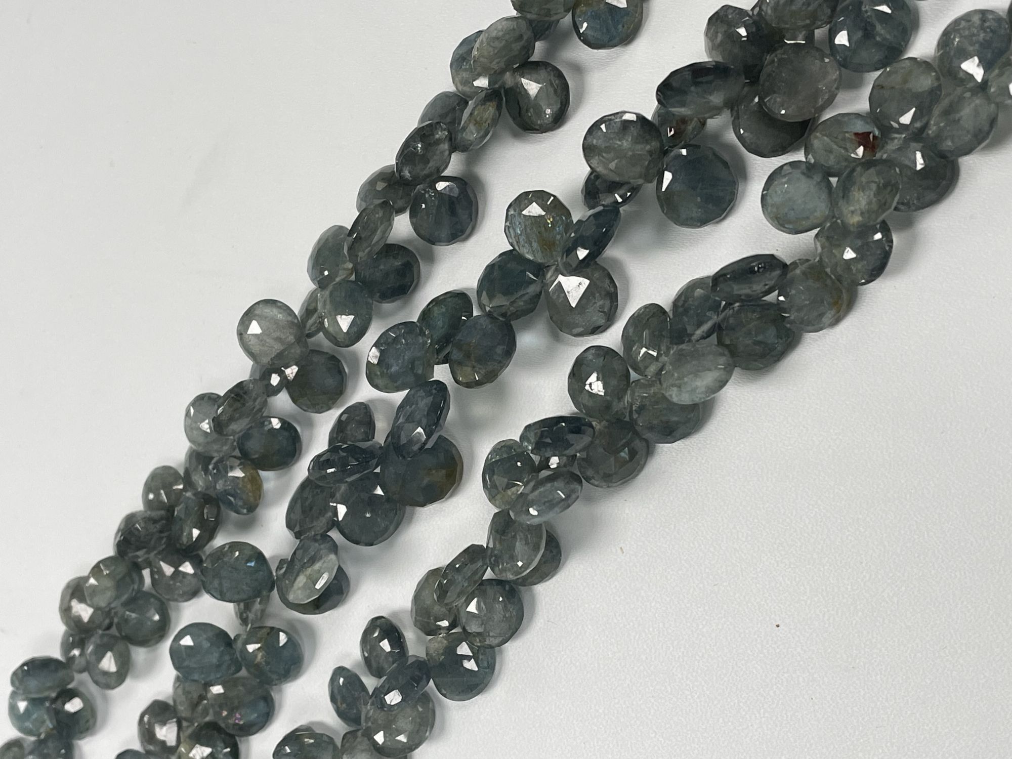 Moss Aquamarine Heart Faceted