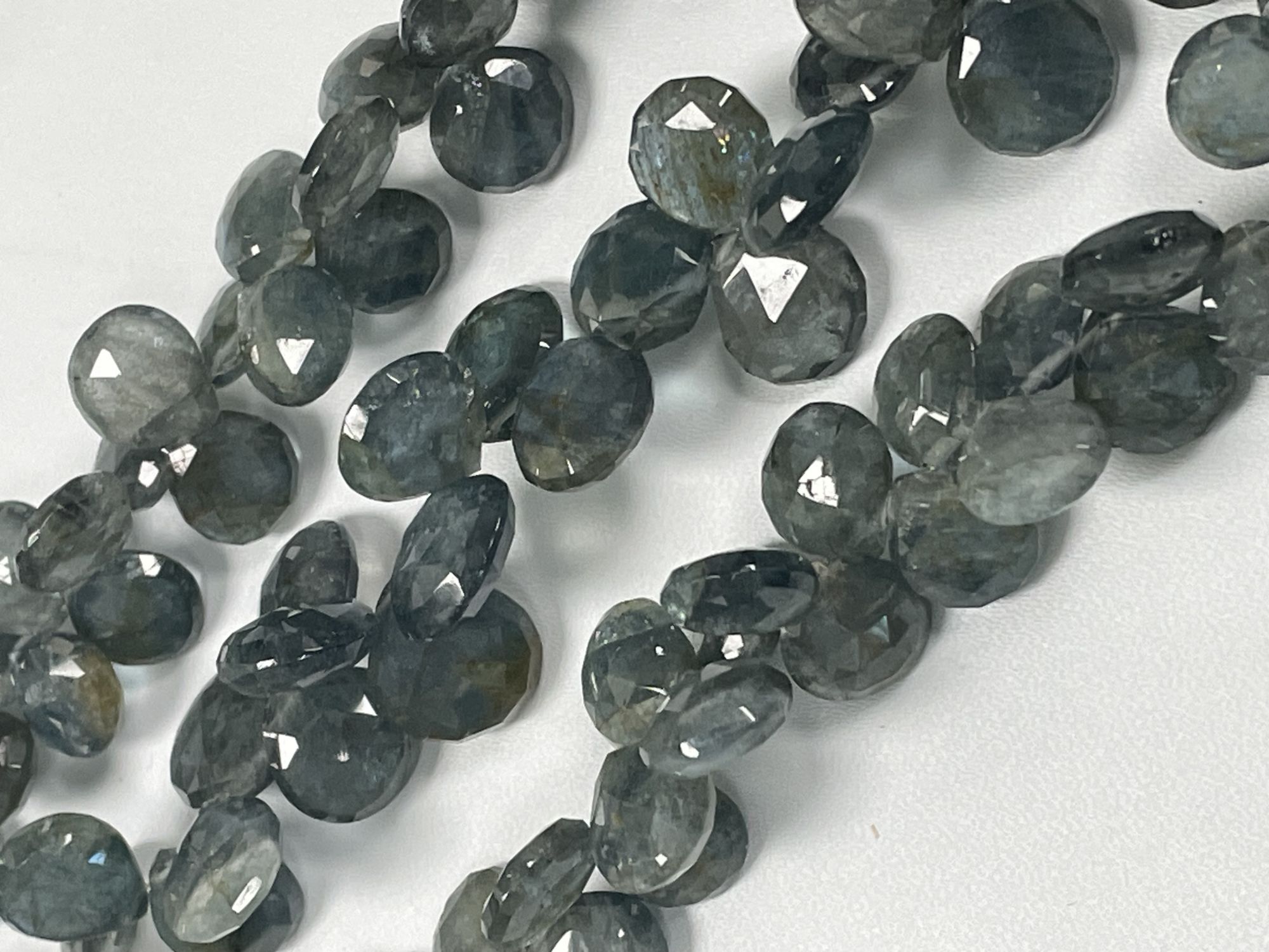 Moss Aquamarine Heart Faceted