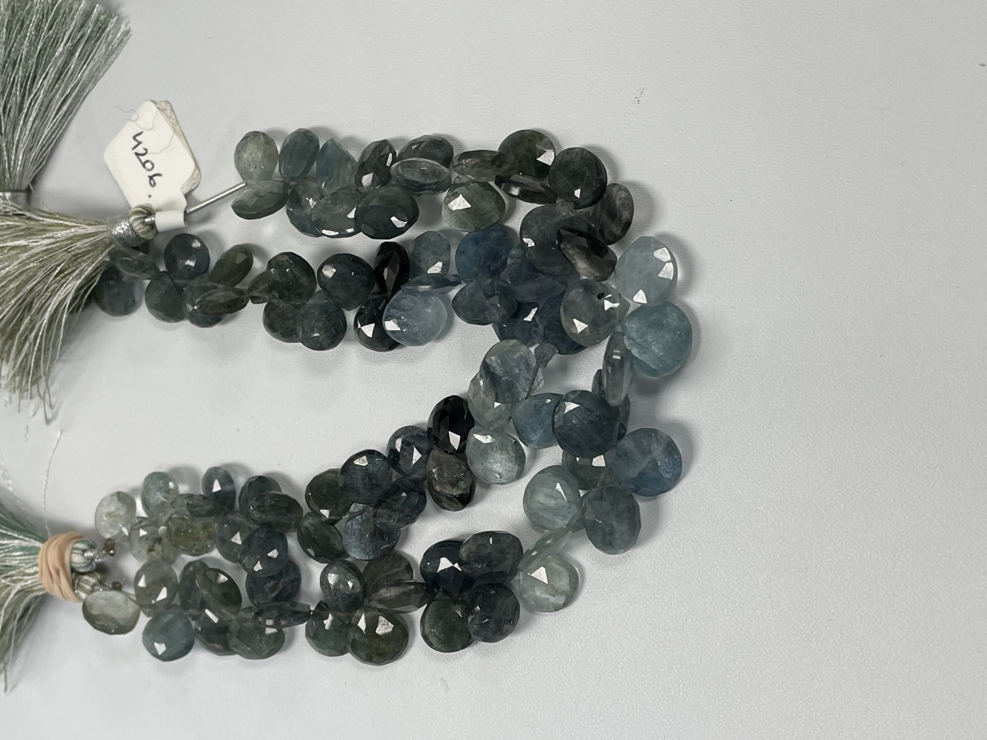 Shaded Moss Aquamarine Heart Faceted