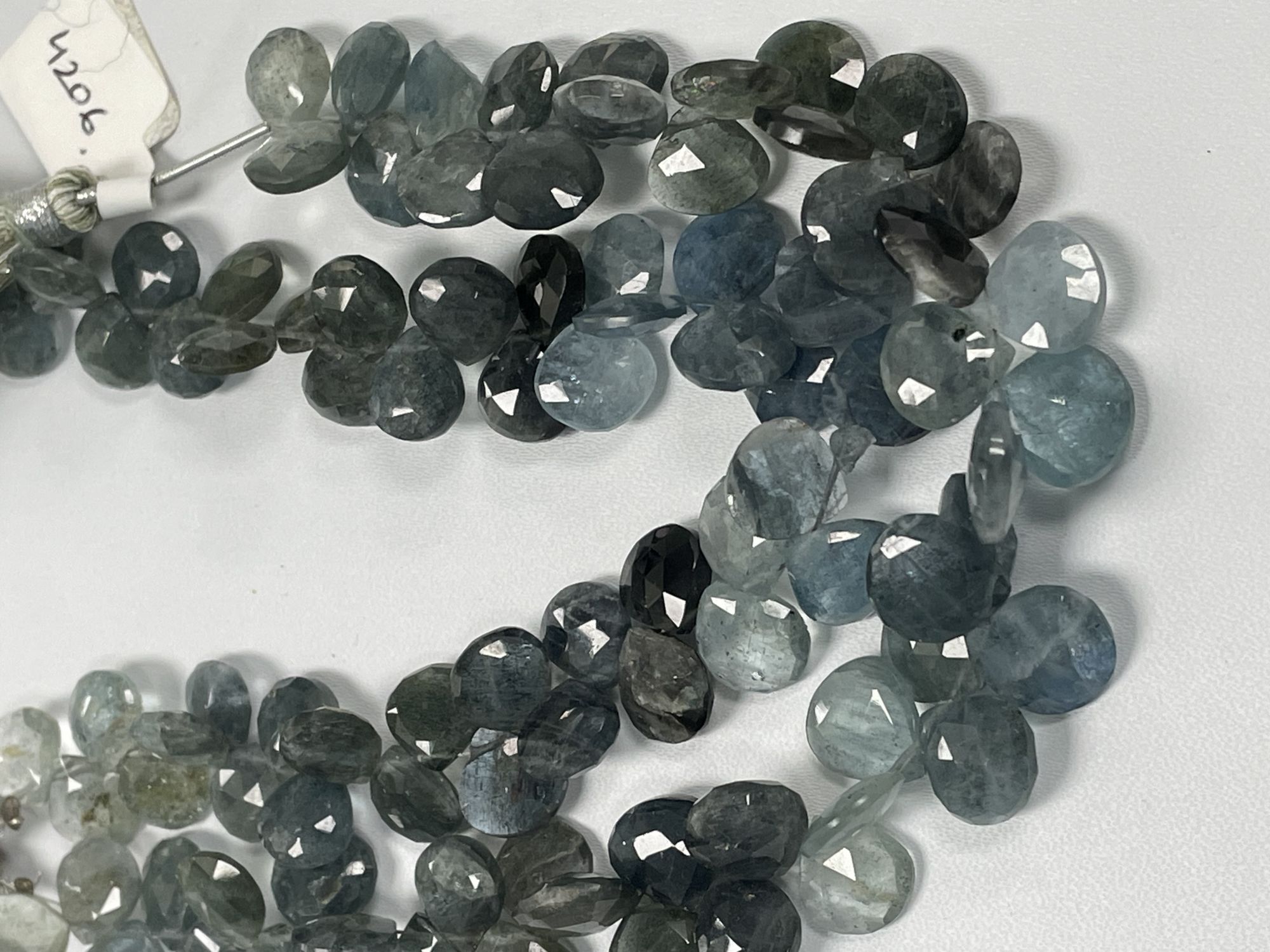 Shaded Moss Aquamarine Heart Faceted