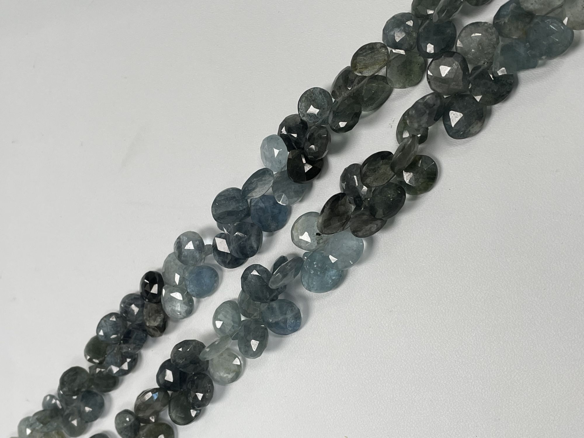 Shaded Moss Aquamarine Heart Faceted