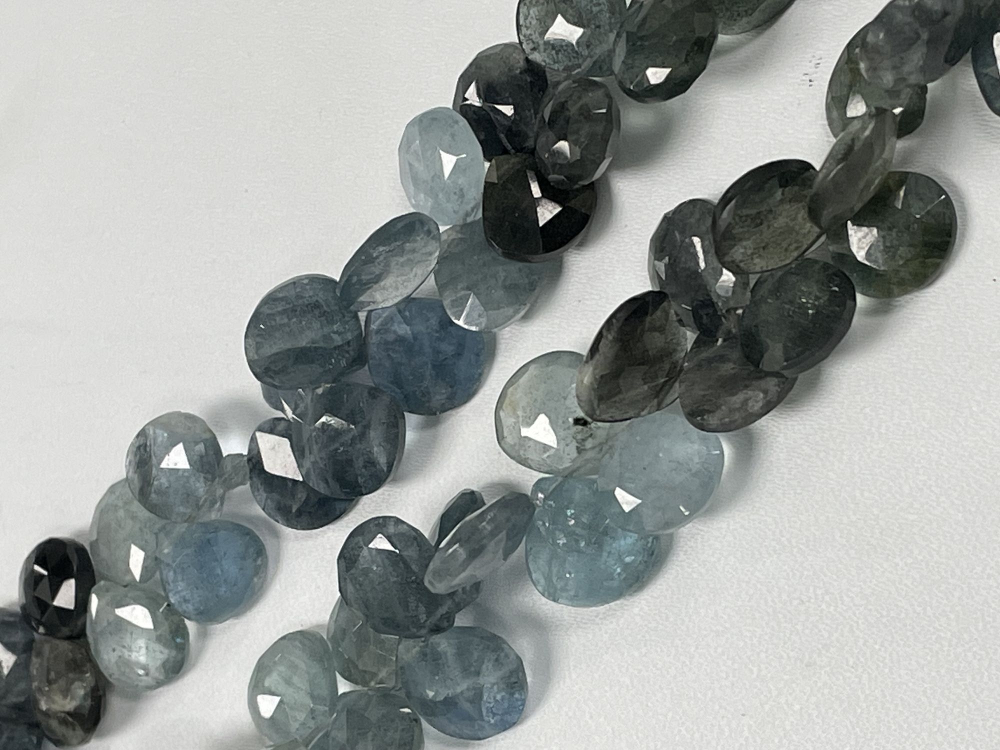 Shaded Moss Aquamarine Heart Faceted
