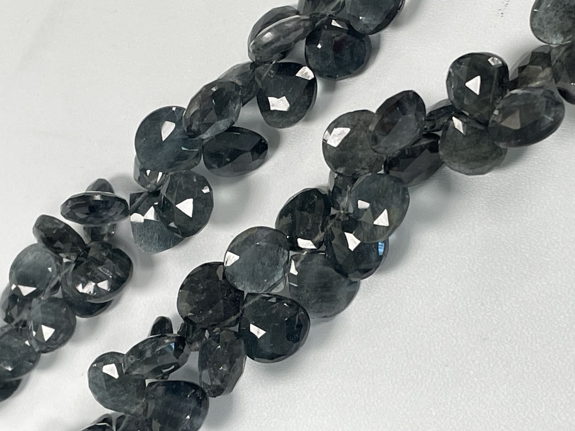 Moss Aquamarine Heart Faceted