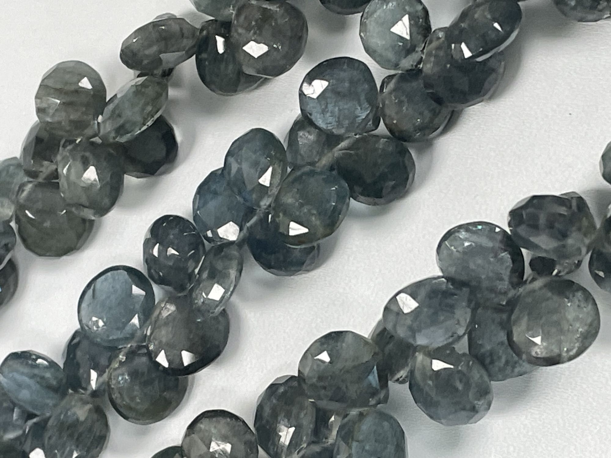 Moss Aquamarine Heart Faceted