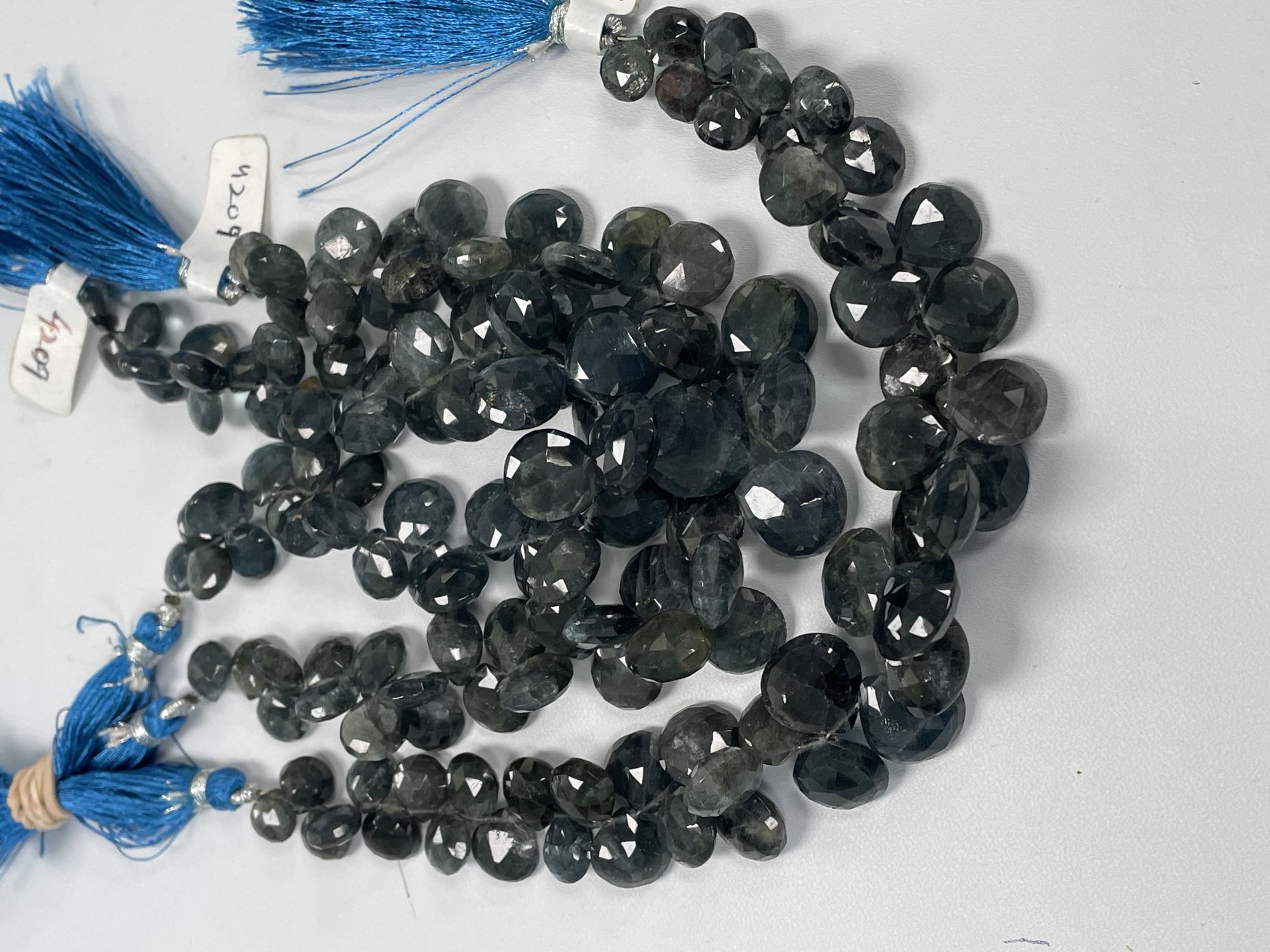 Moss Aquamarine Heart Faceted