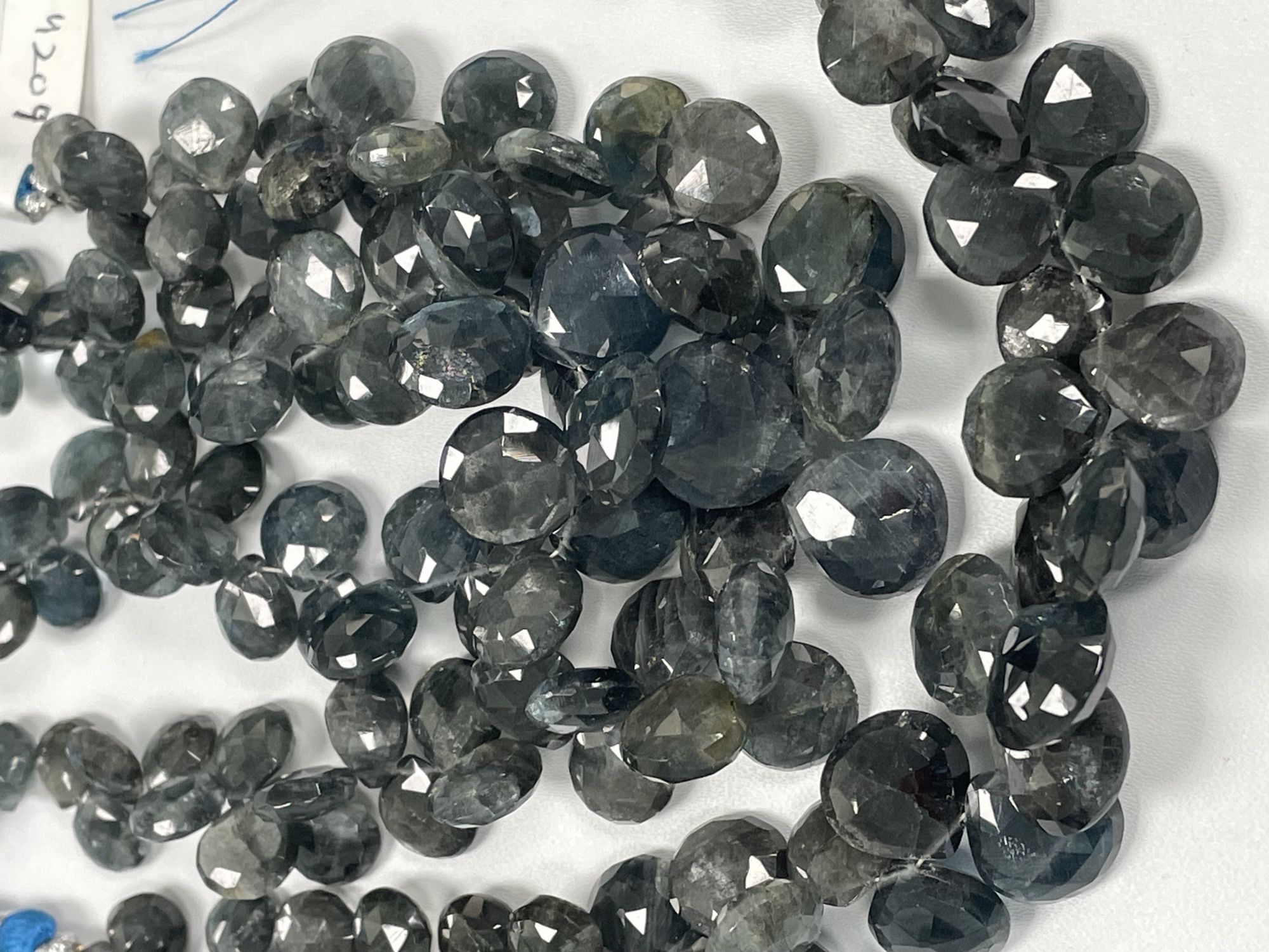 Moss Aquamarine Heart Faceted