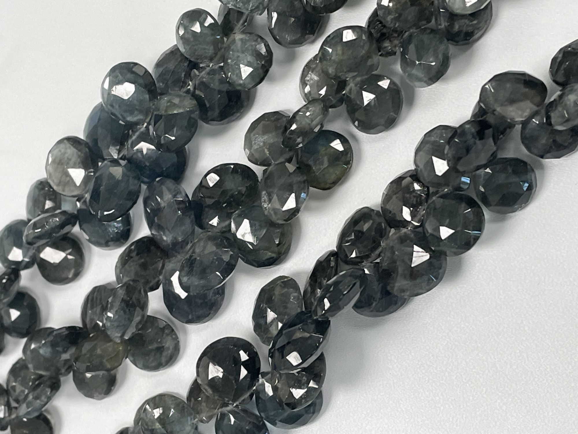 Moss Aquamarine Heart Faceted