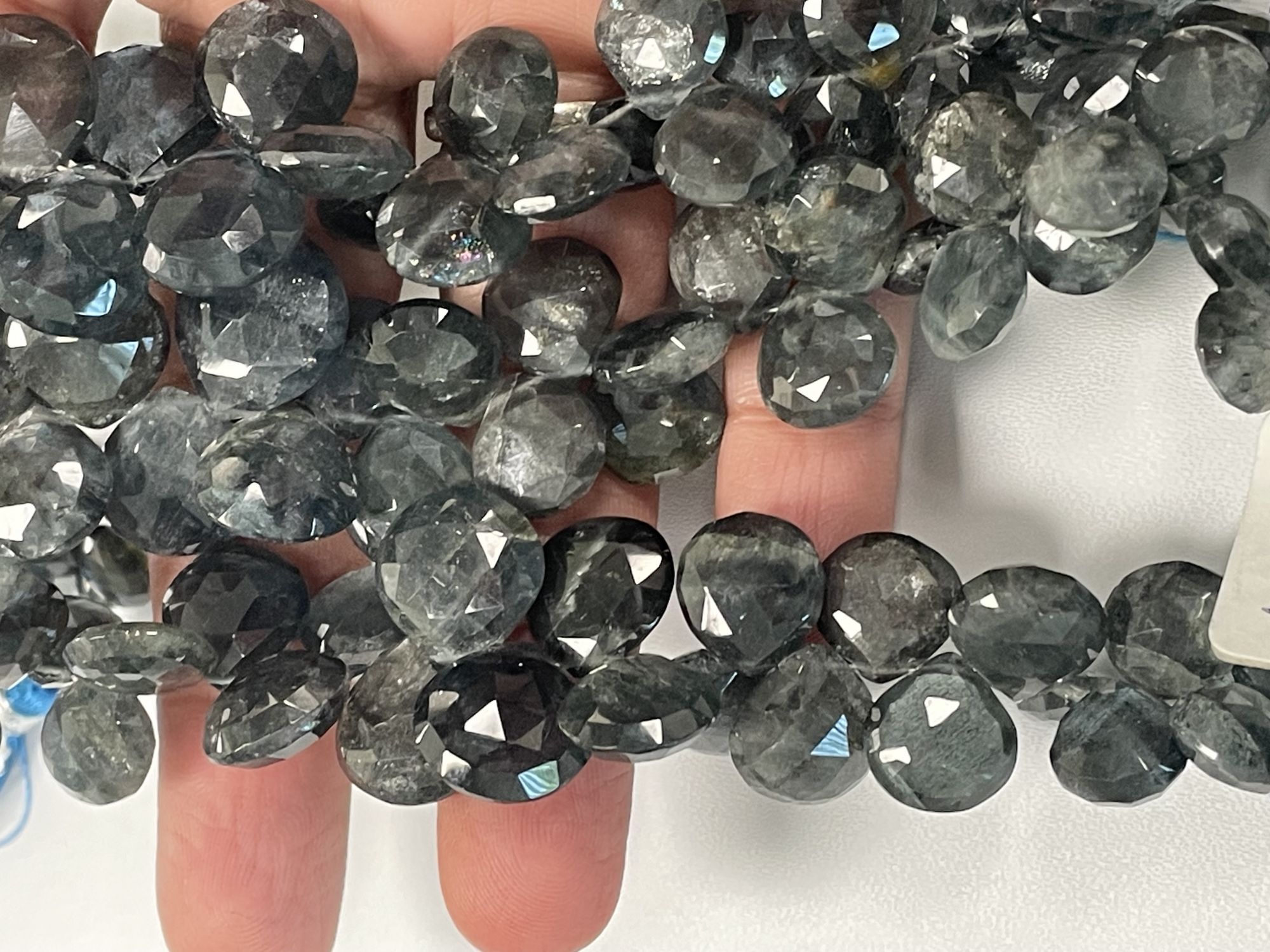 Moss Aquamarine Heart Faceted