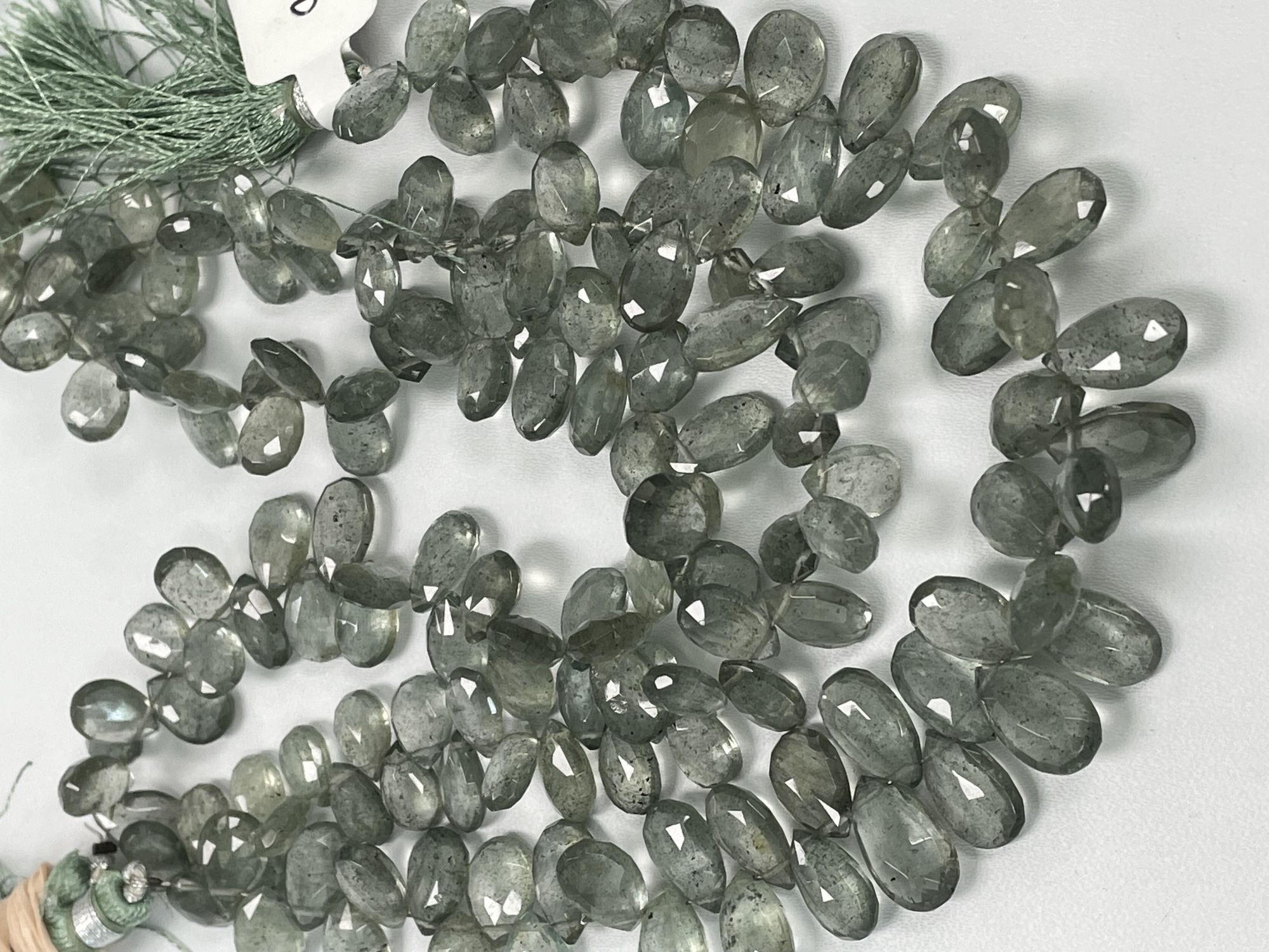 Moss Aquamarine Pear Faceted