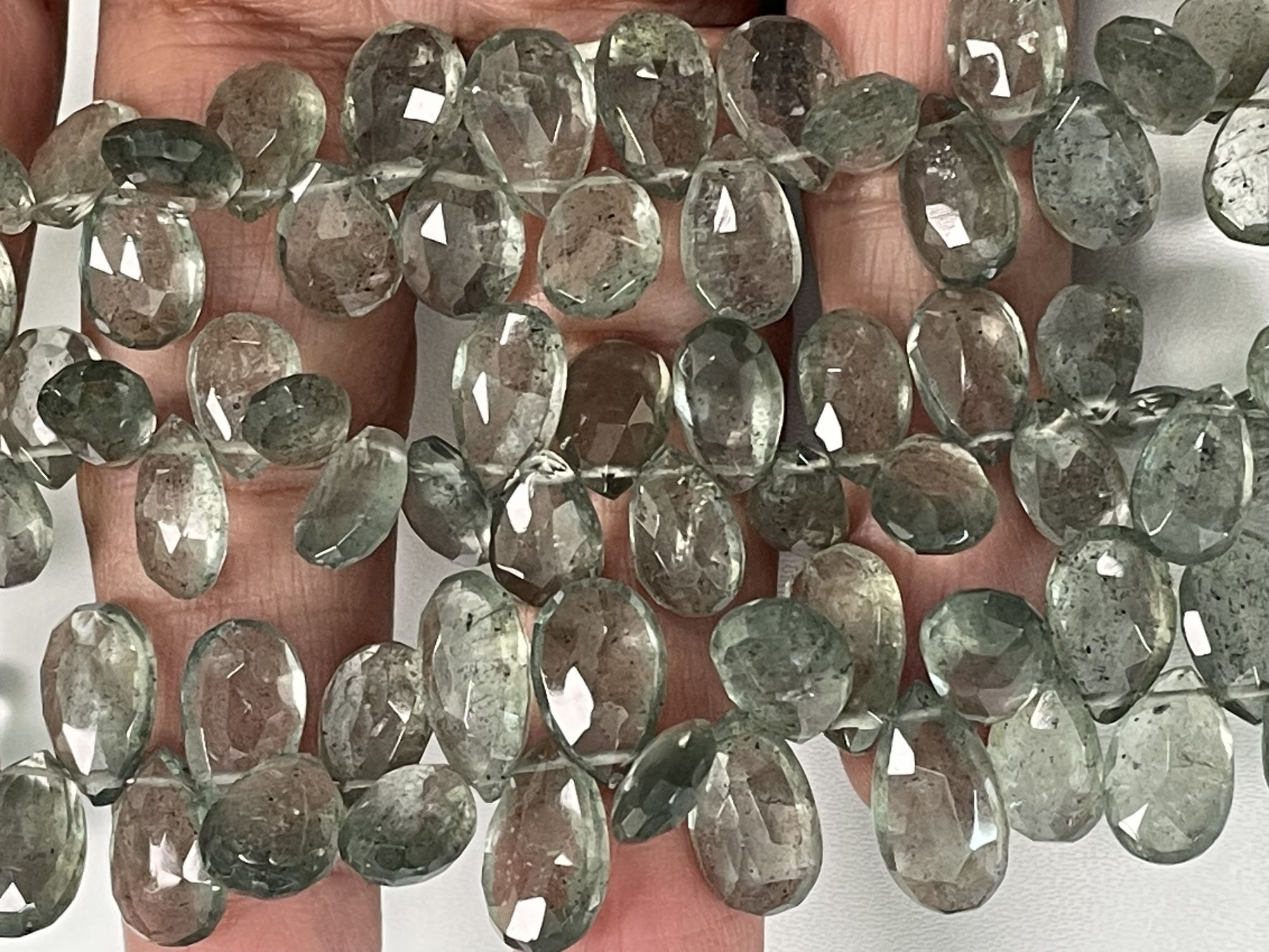 Moss Aquamarine Pear Faceted