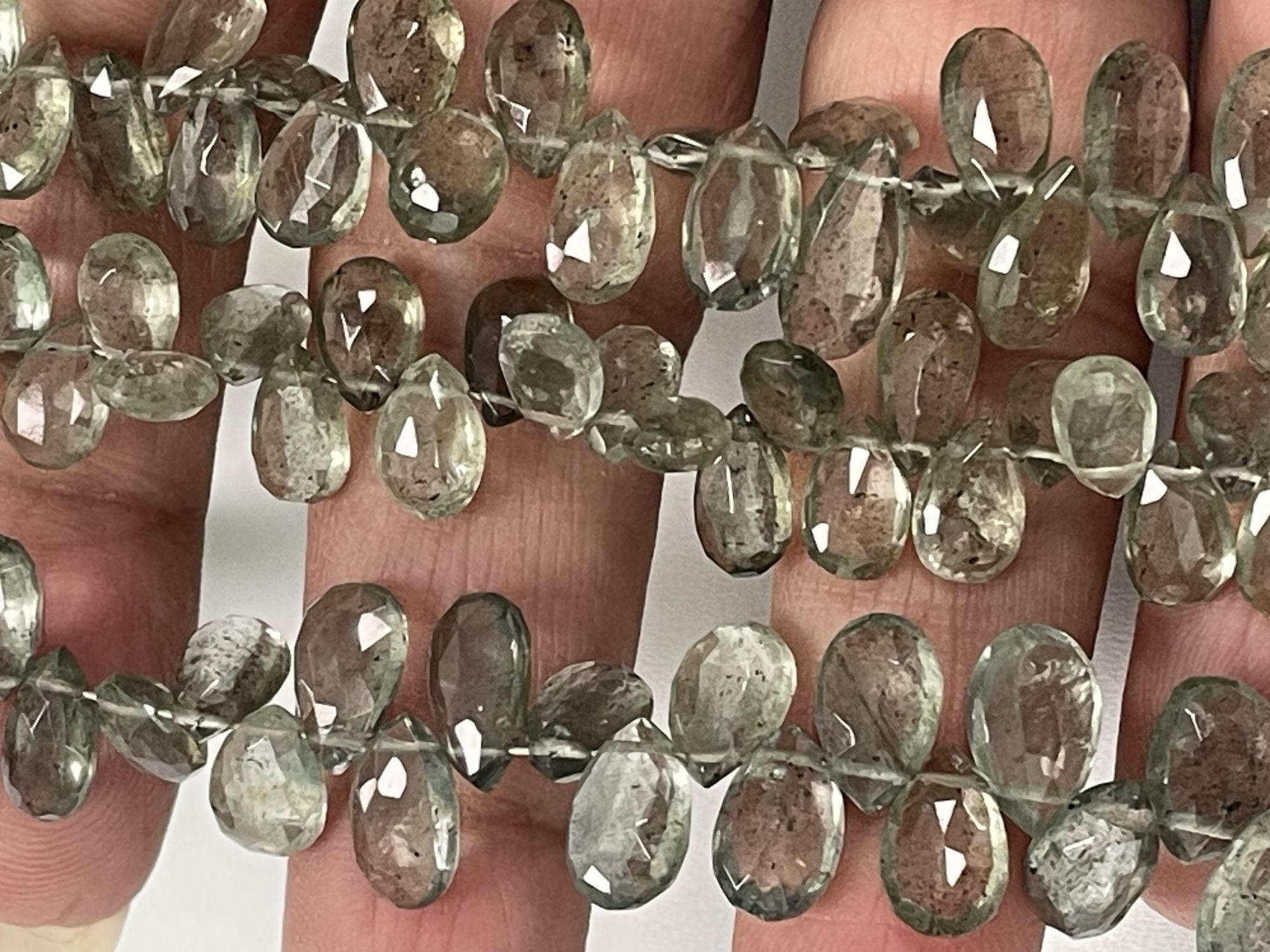 Moss Aquamarine Pear Faceted