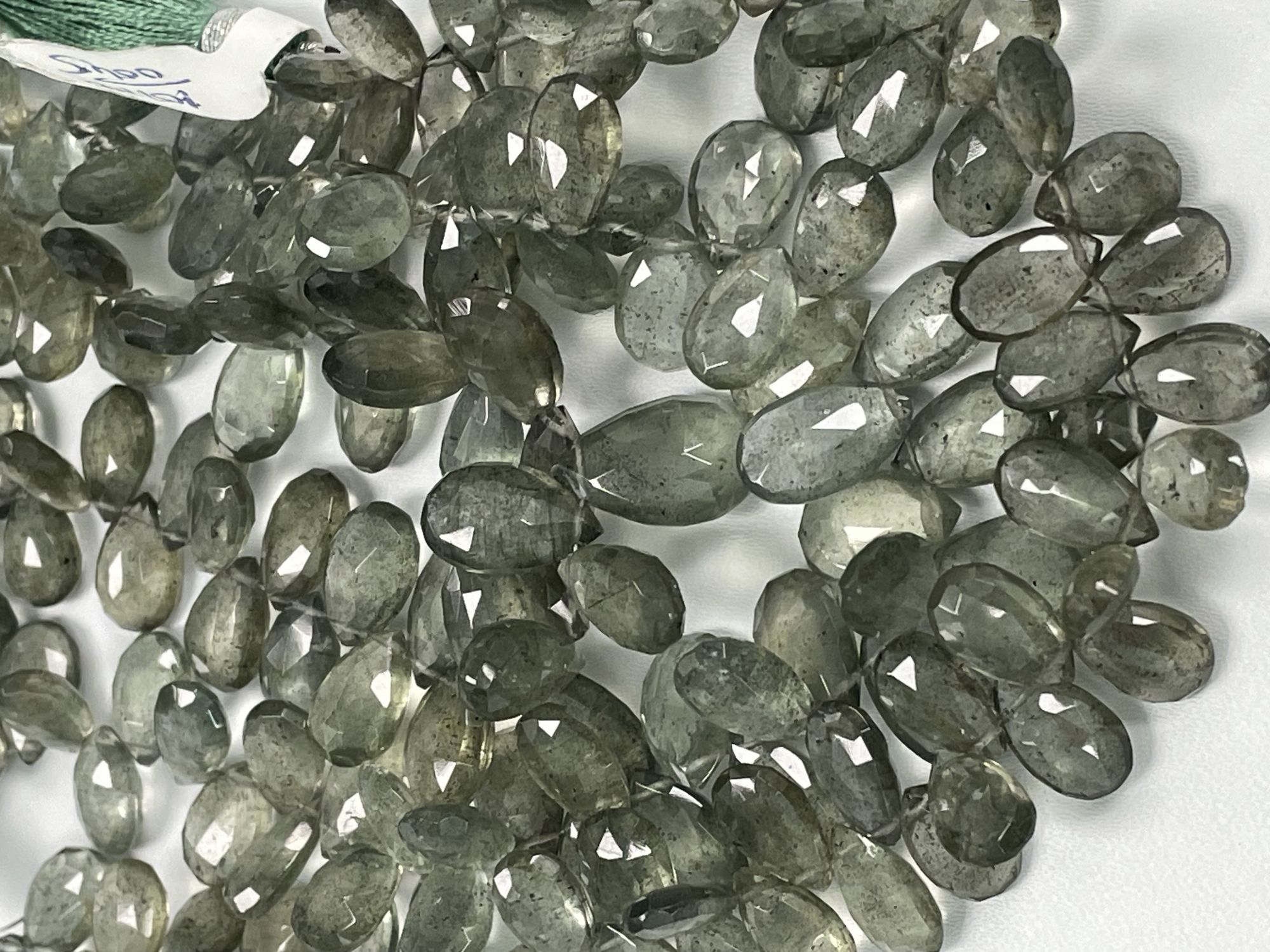 Moss Aquamarine Pear Faceted