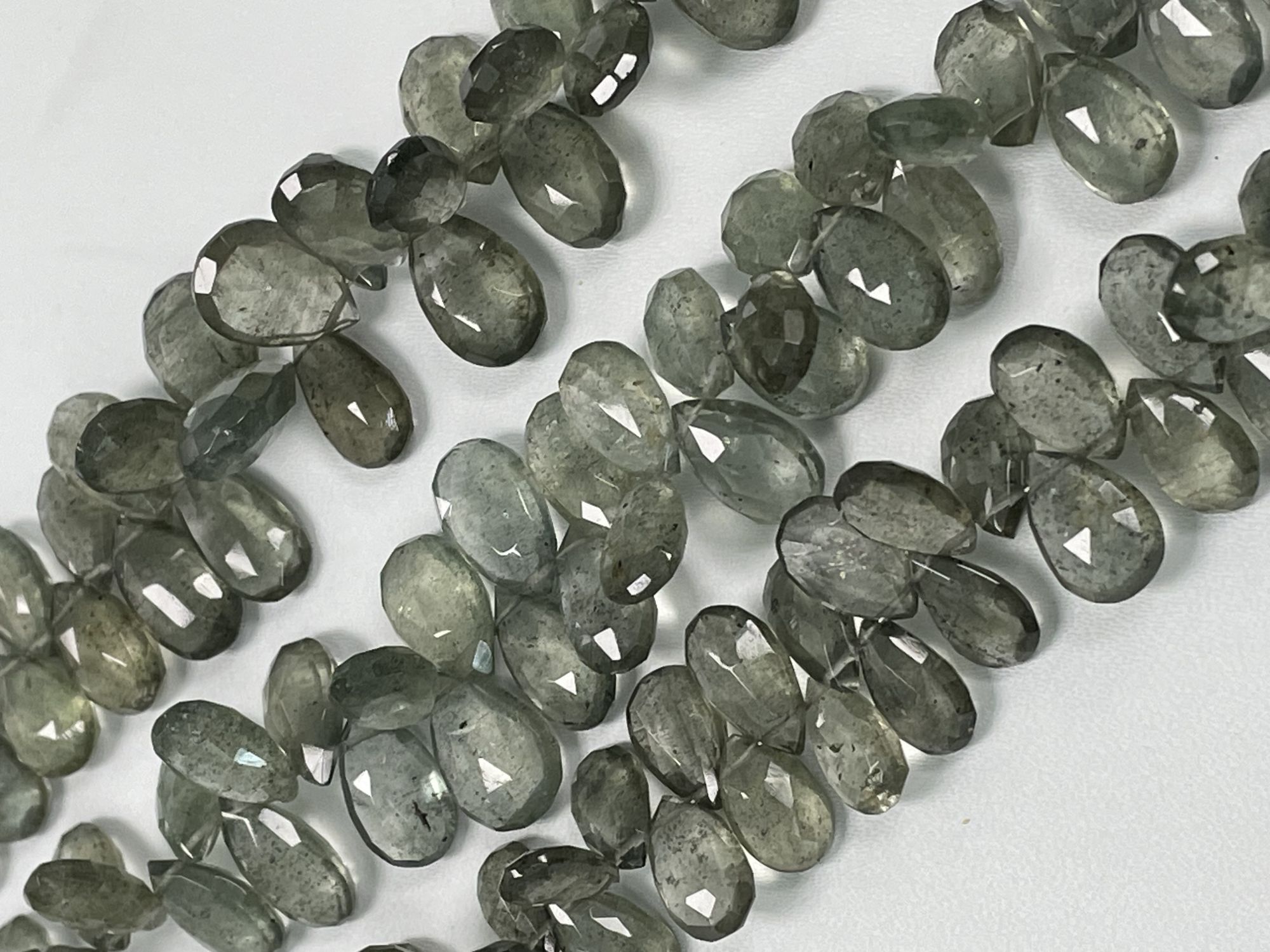 Moss Aquamarine Pear Faceted