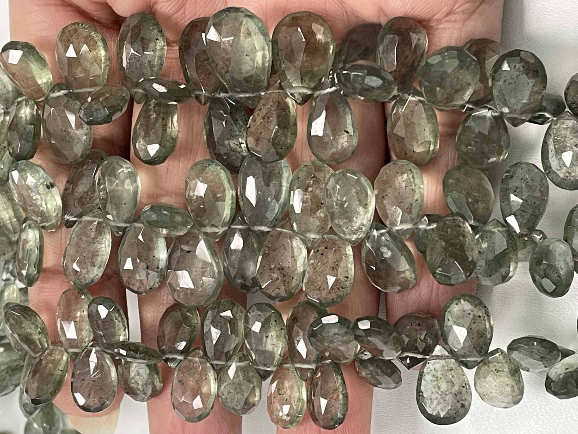 Moss Aquamarine Pear Faceted