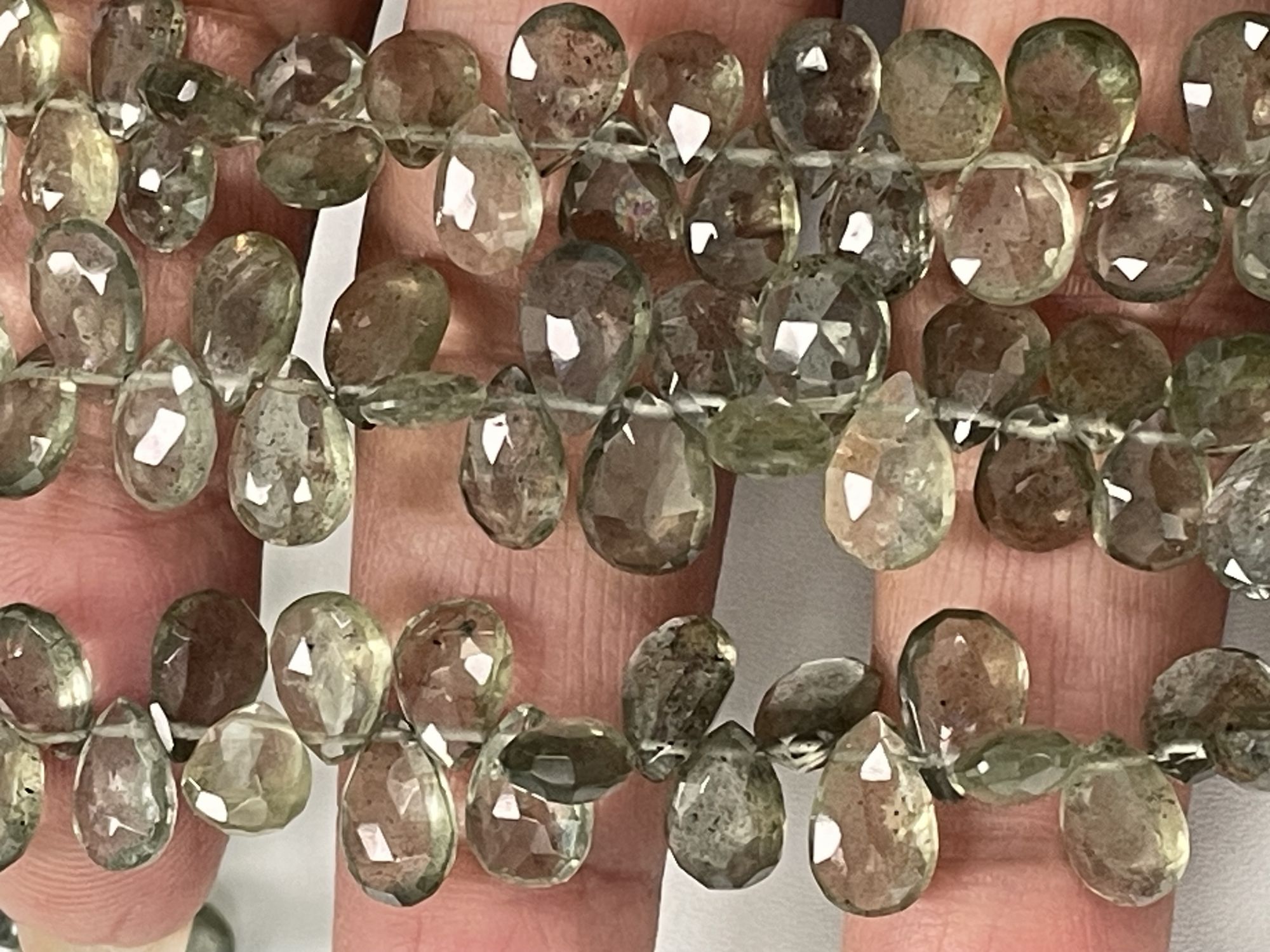 Moss Aquamarine Pear Faceted