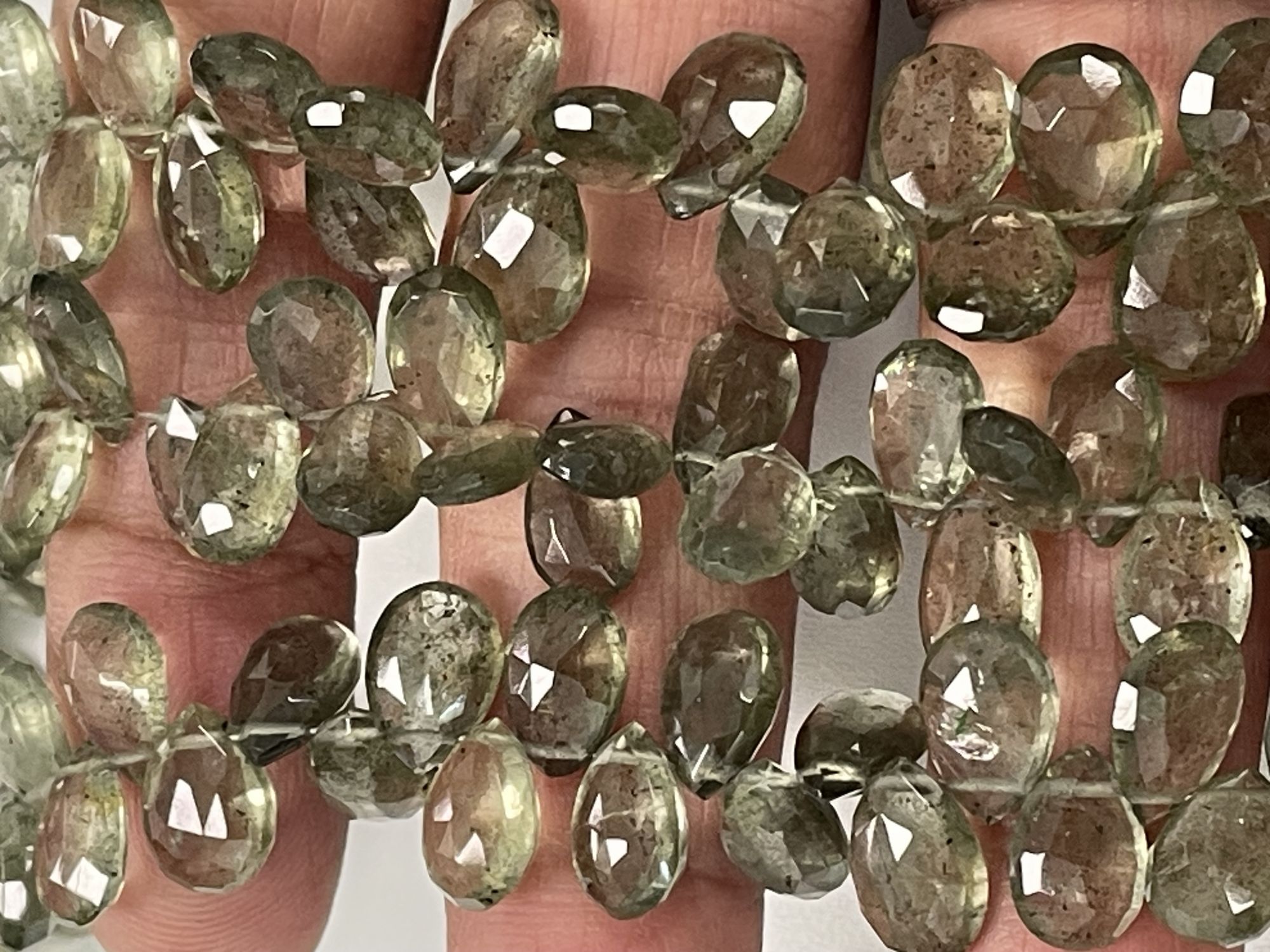Moss Aquamarine Pear Faceted