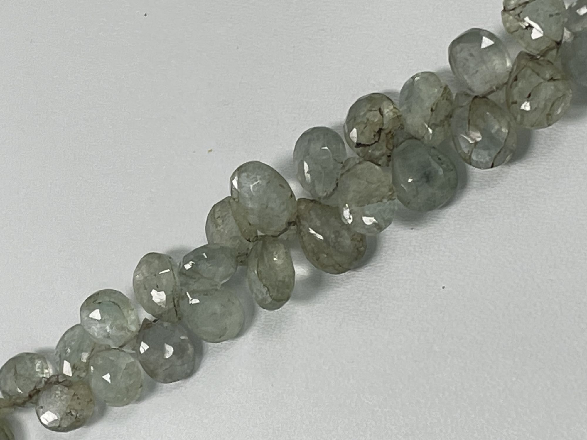 Moss Aquamarine Pear Faceted