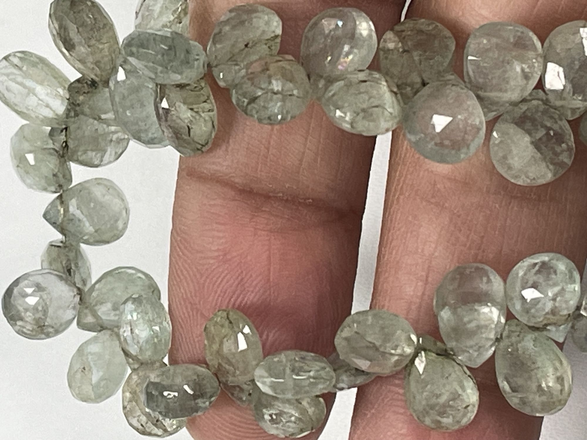 Moss Aquamarine Pear Faceted