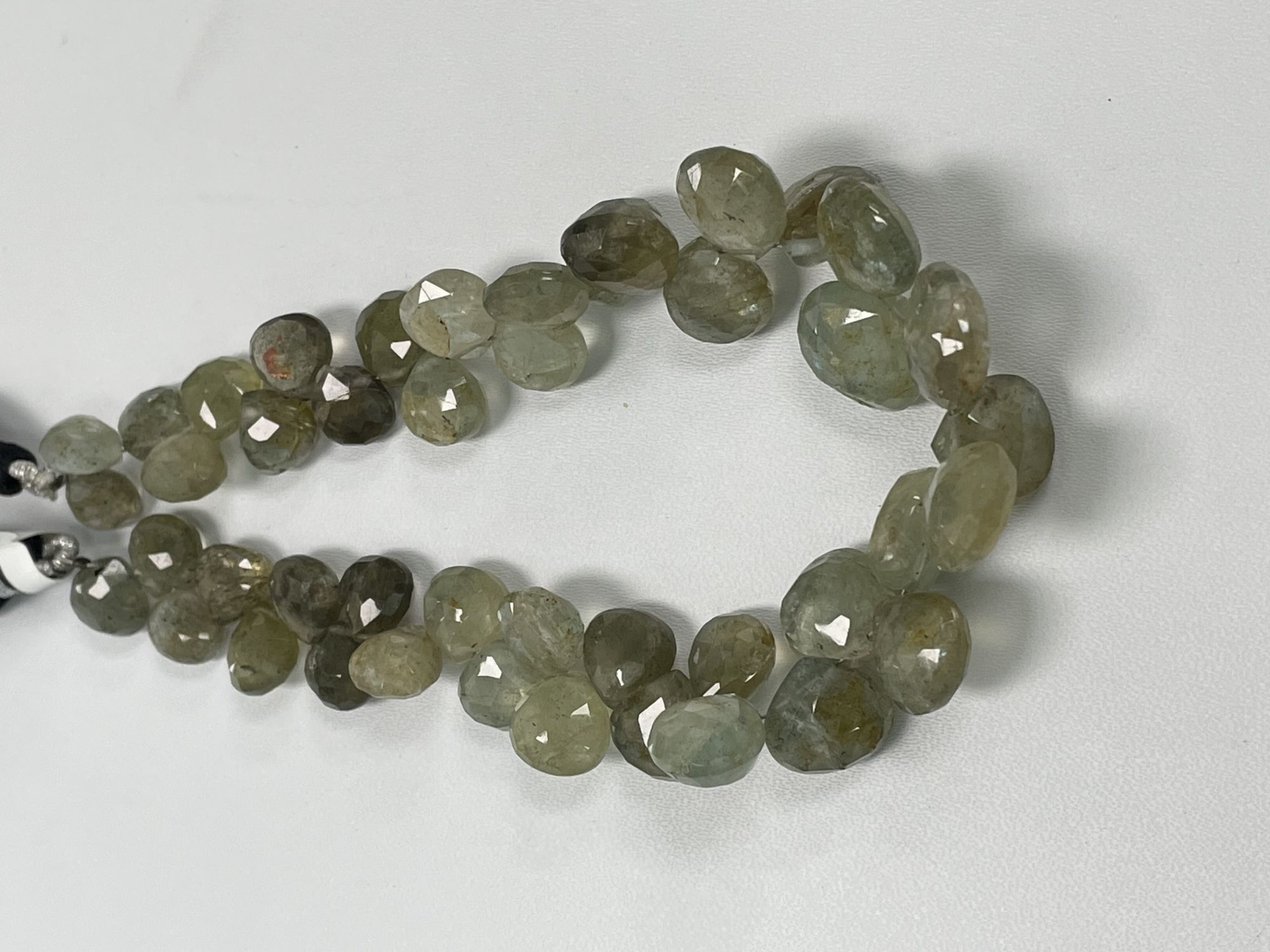 Moss Aquamarine Heart Faceted