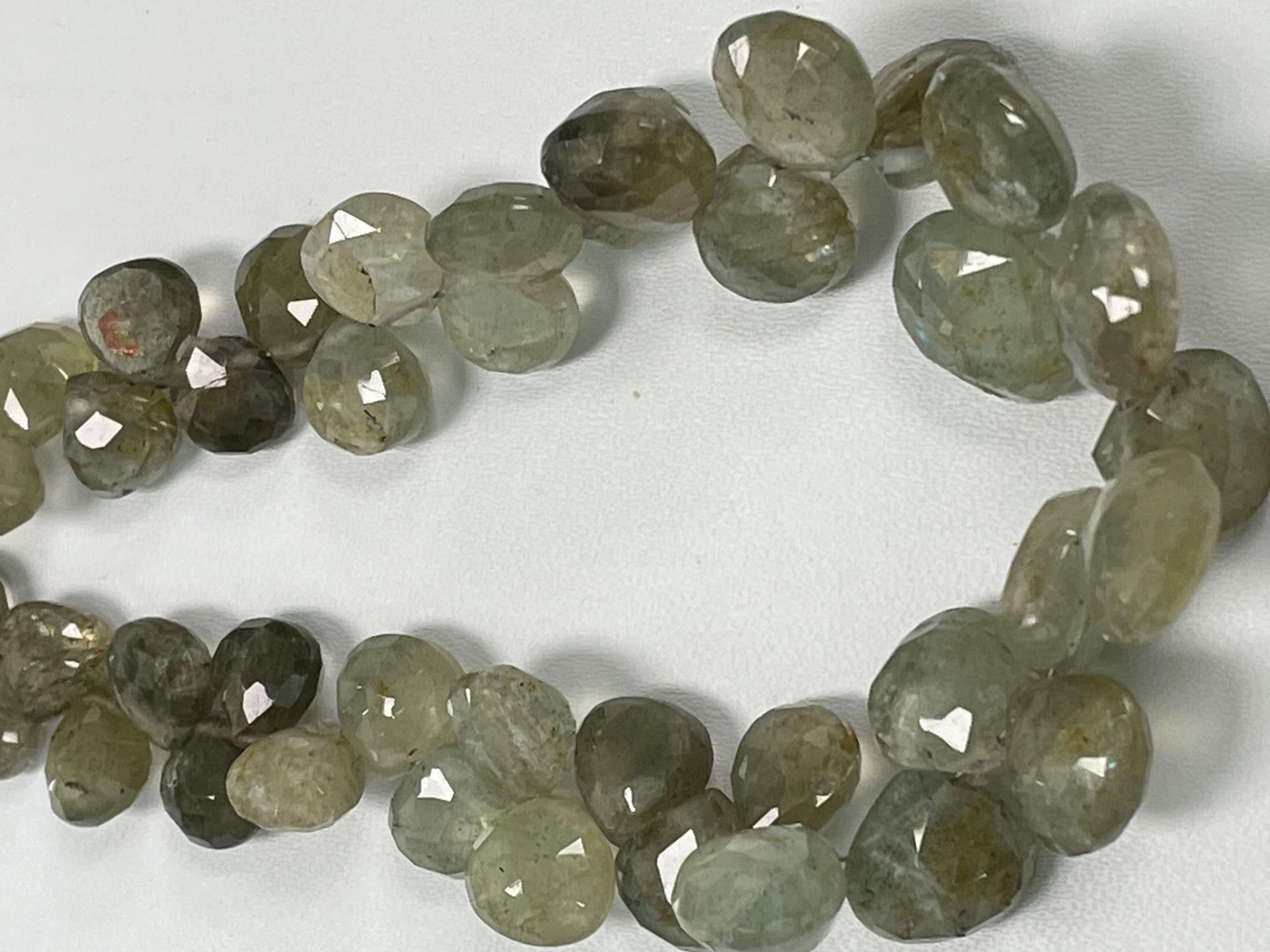 Moss Aquamarine Heart Faceted