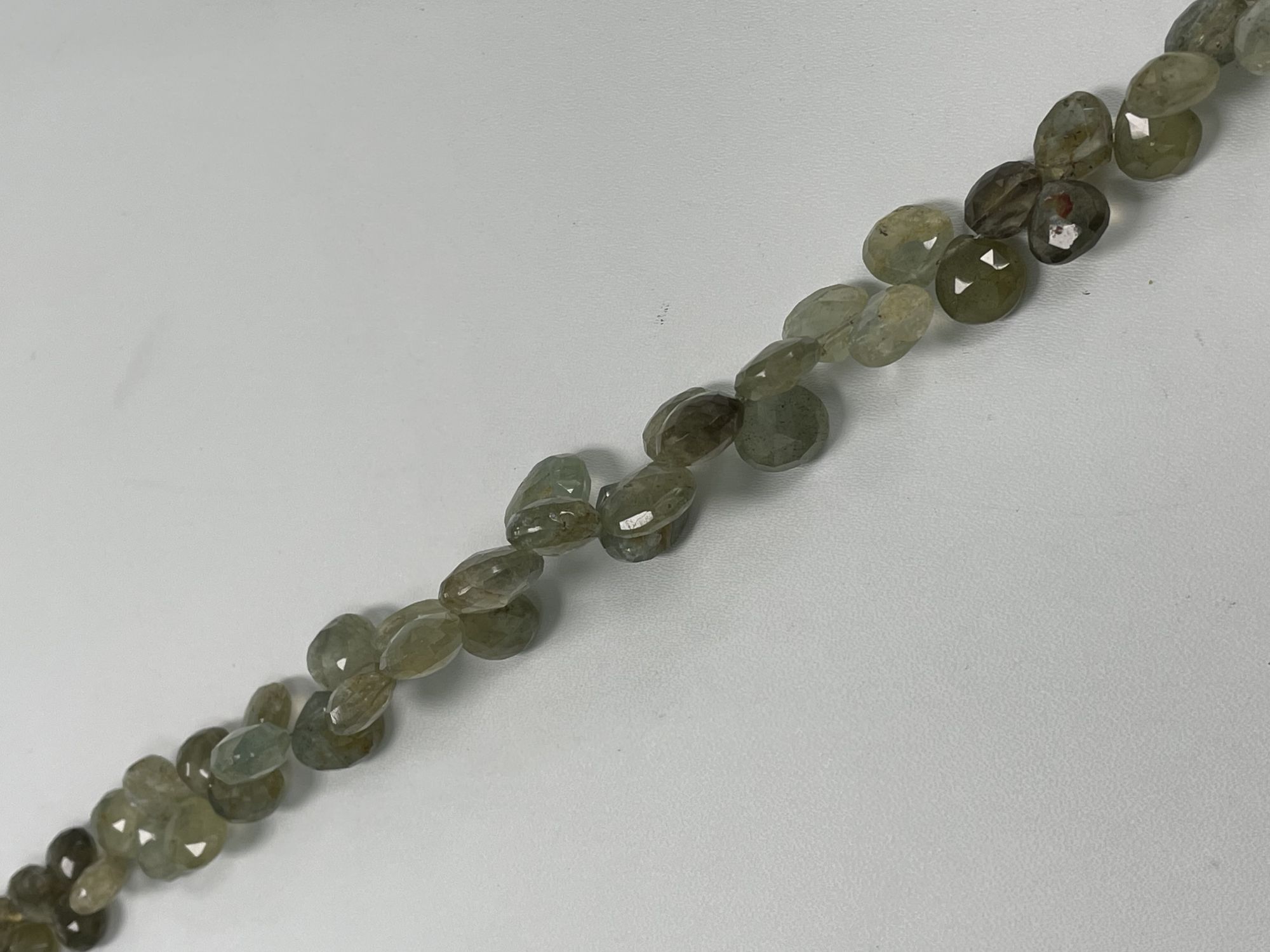 Moss Aquamarine Heart Faceted